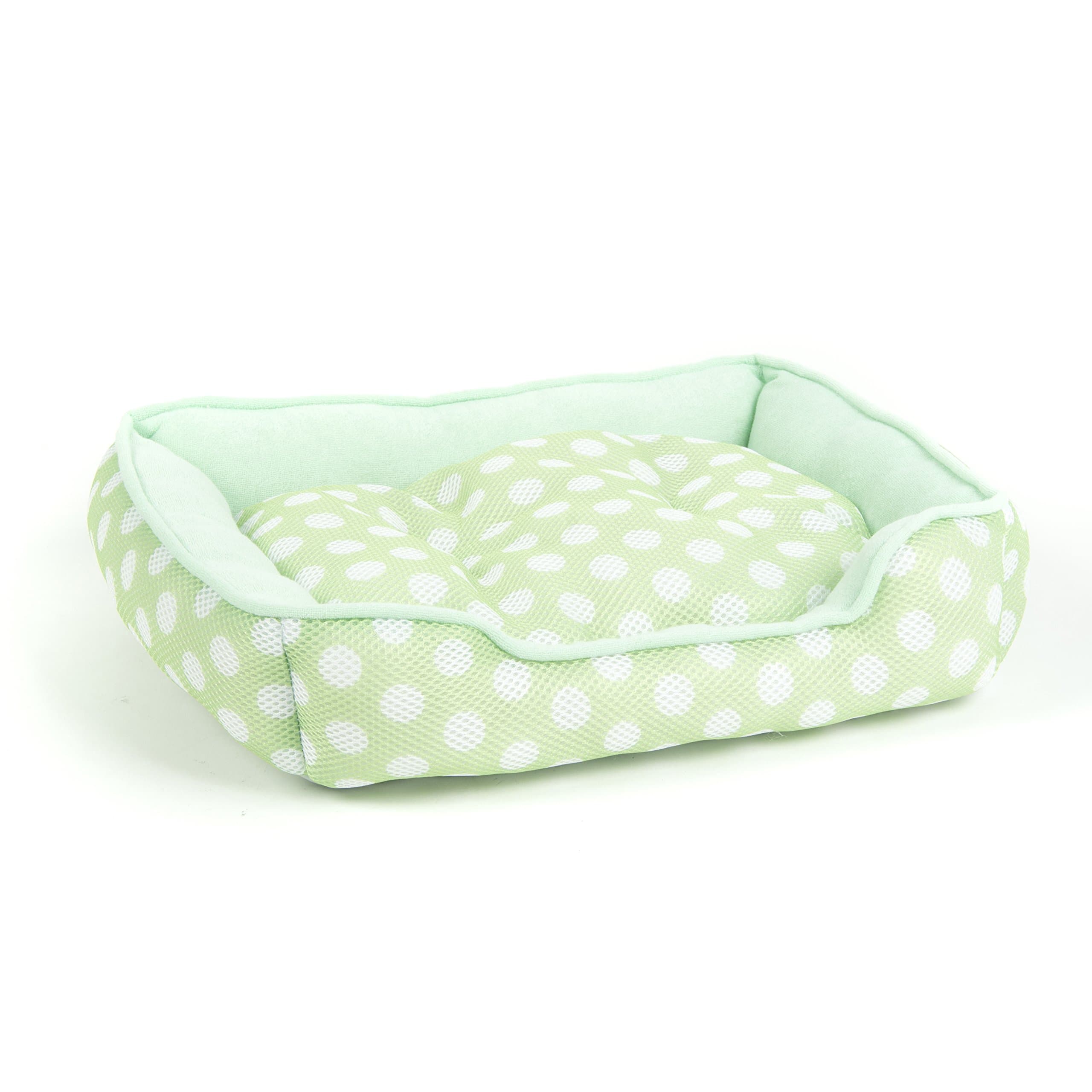 MULTIGOOD Dog Pet Bed 3D Mesh Rectangle Dog Bed for Year Round Use, Green, Small