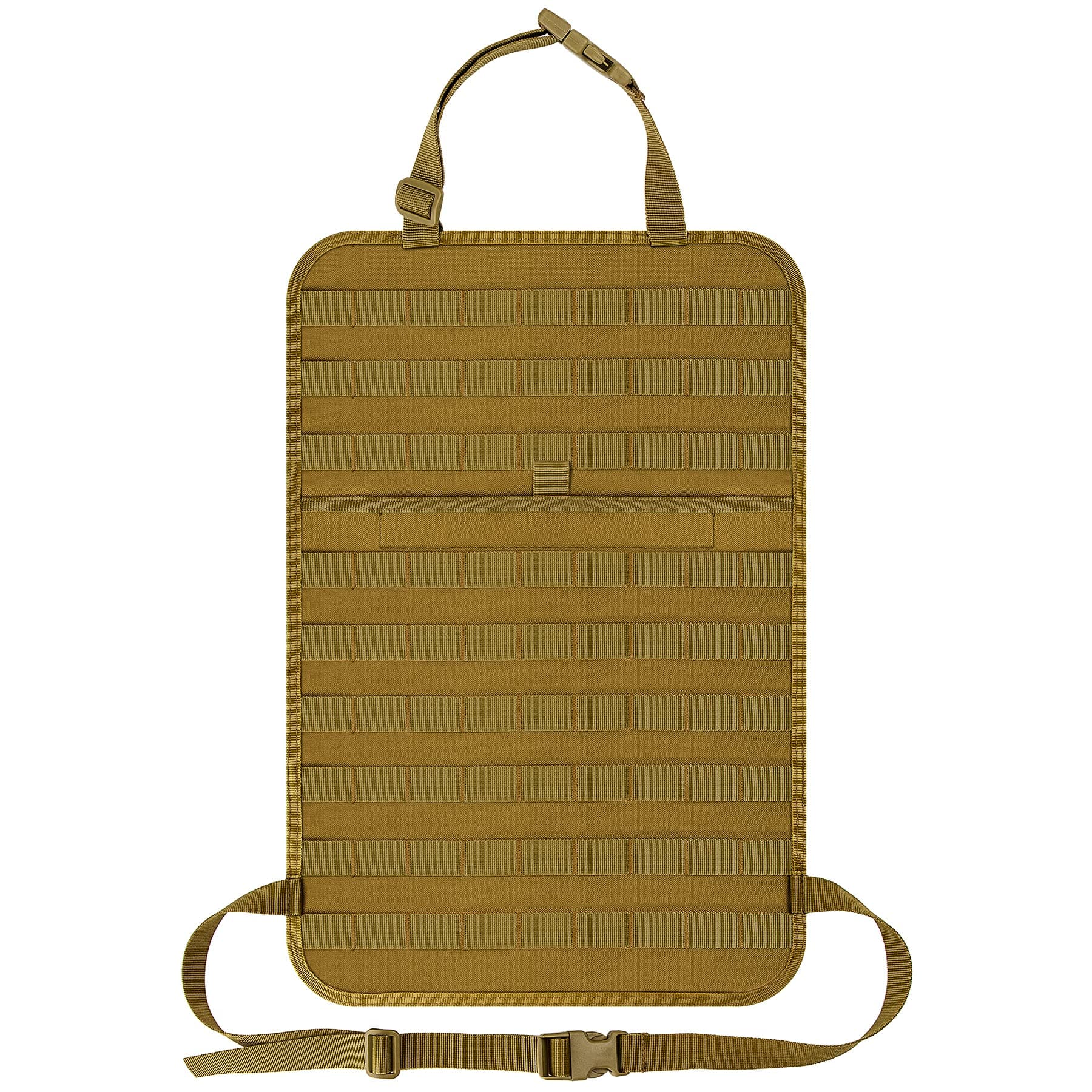 IronSeals Car Seat Back Organizer, Tactical Molle Panel Sag Proof Vehicle Seat Cover Protector Nylon Car Seat Back Hanger Bag Pad