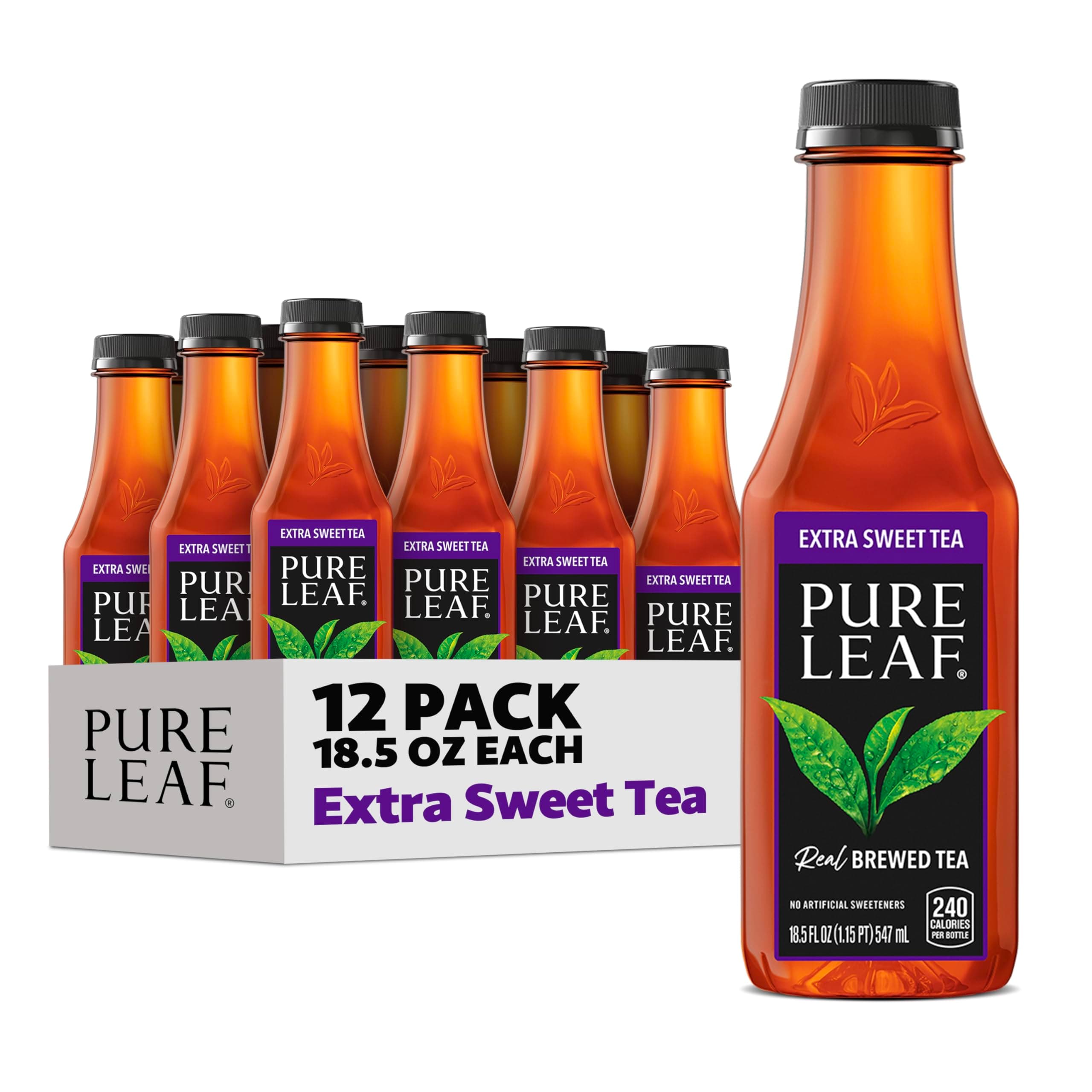 Iced Tea, Extra Sweet, Real Brewed Tea, 18.5 Fl Oz Bottles (Pack Of 12)