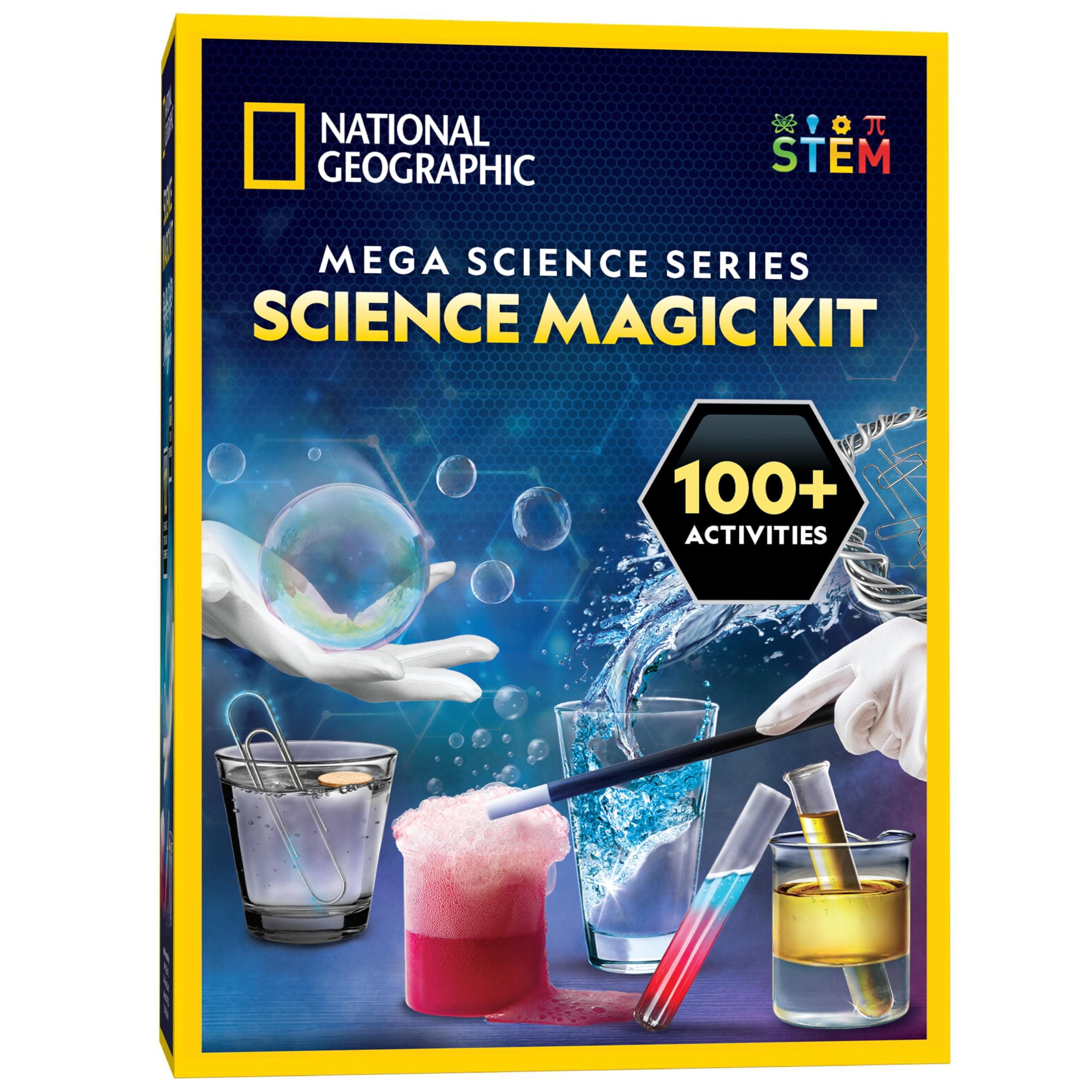 Blue Marble National Geographic Science Magic Kit - Perform 20 Unique Experiments As Magic Tricks, Includes Magic Wand And Over 50 Pieces, Learning Science Kit For Boys And Girls, Off White