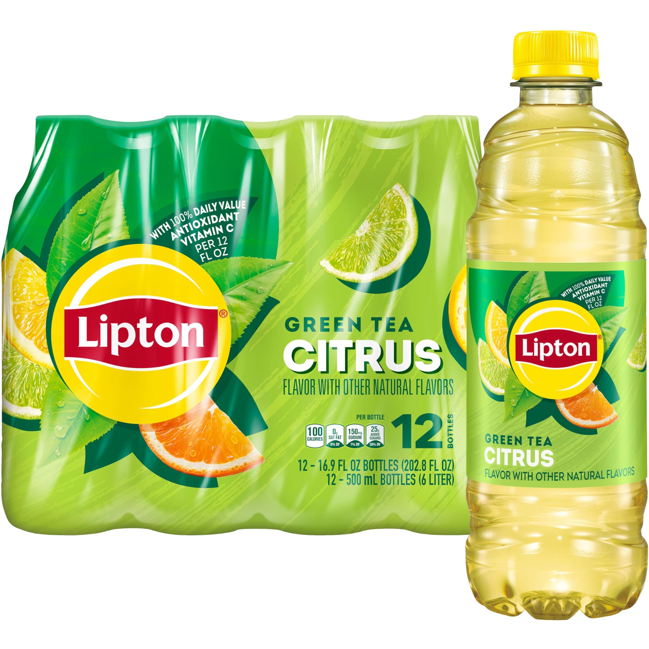 Green Tea Citrus, 16.9 Fl Oz Bottles (Pack of 12)