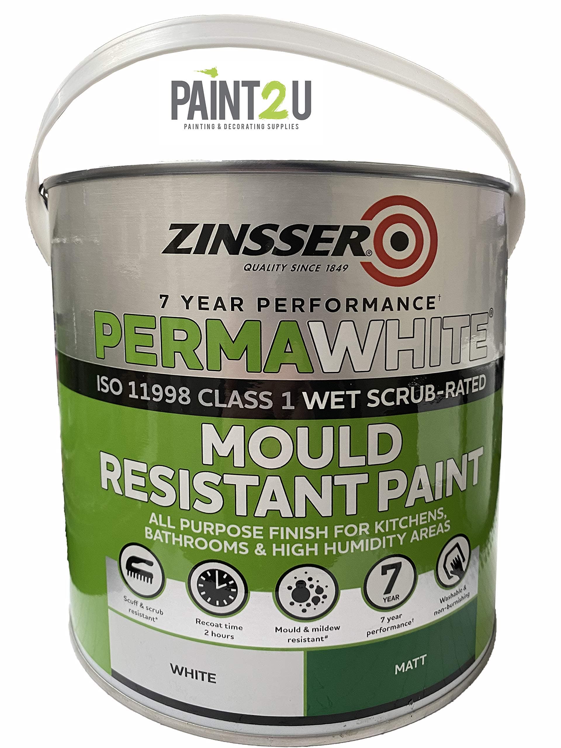 Zinsser Perma White Self-Priming Interior Paint Matt White 2.5L