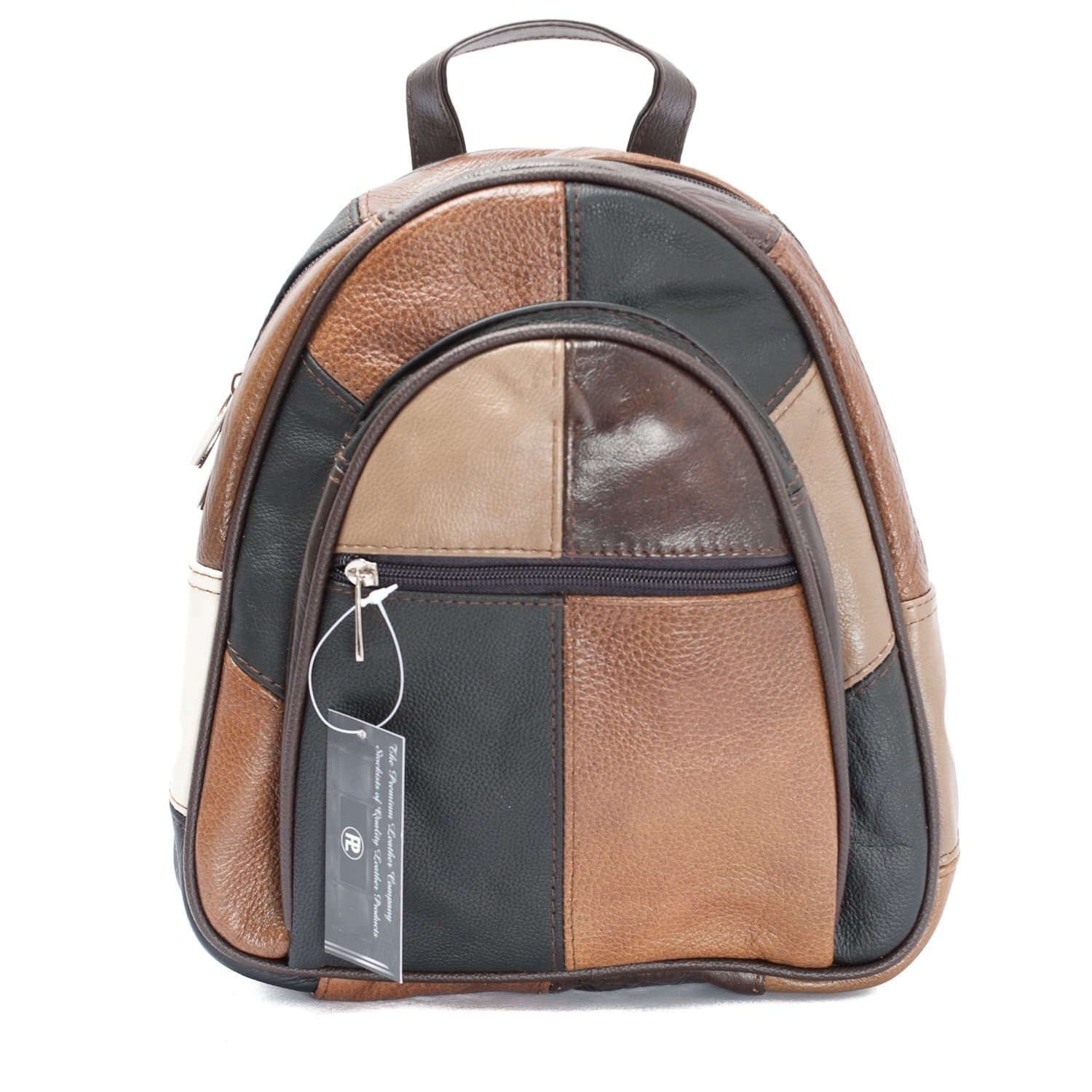 New Lady's Genuine Leather Multicoloured Backpack/Shoulder Bag with Purse