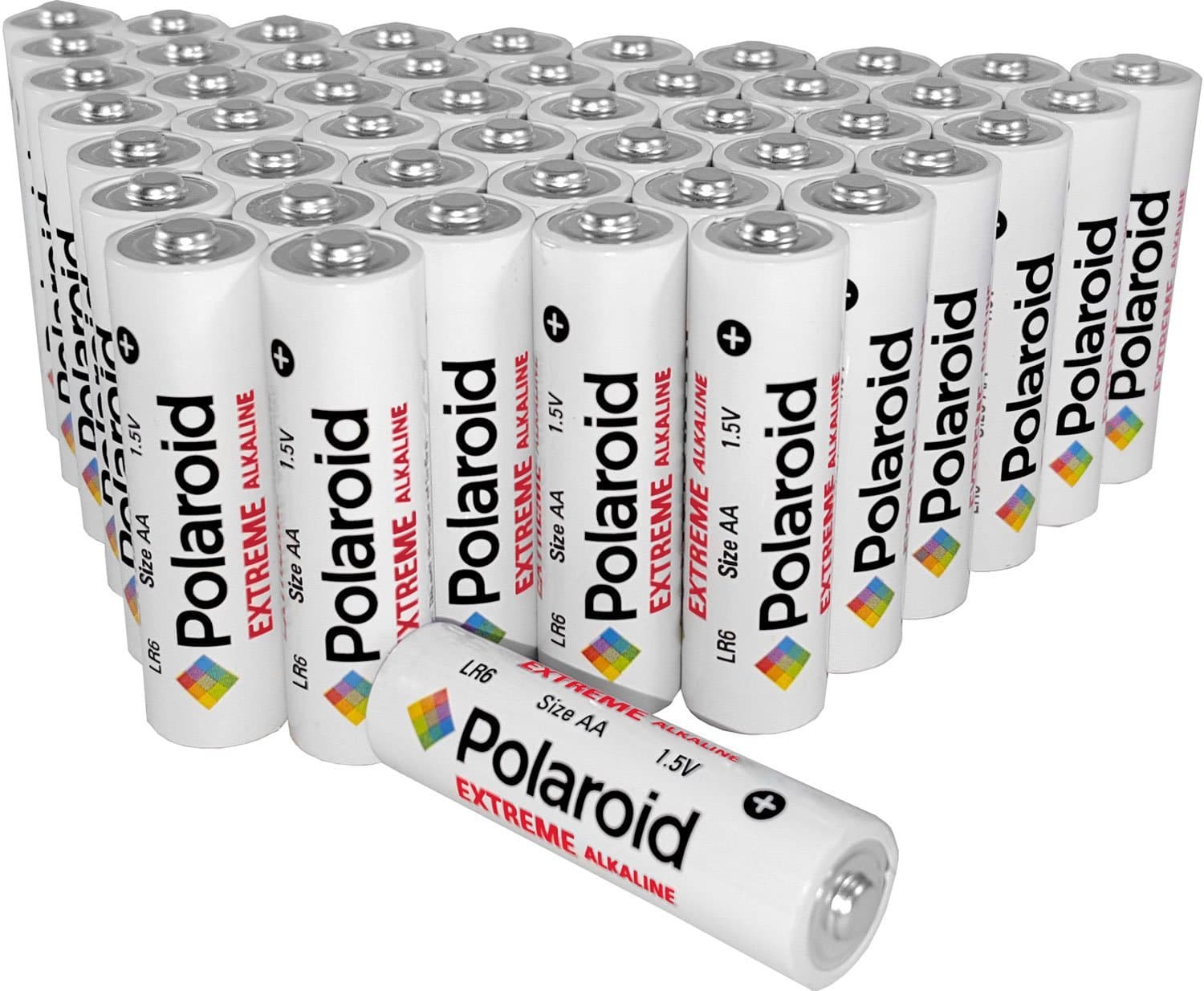Polaroid Extreme AA Alkaline Batteries Wholesale Bulk Bundle Pack (48-Pack) Non Rechargeable
