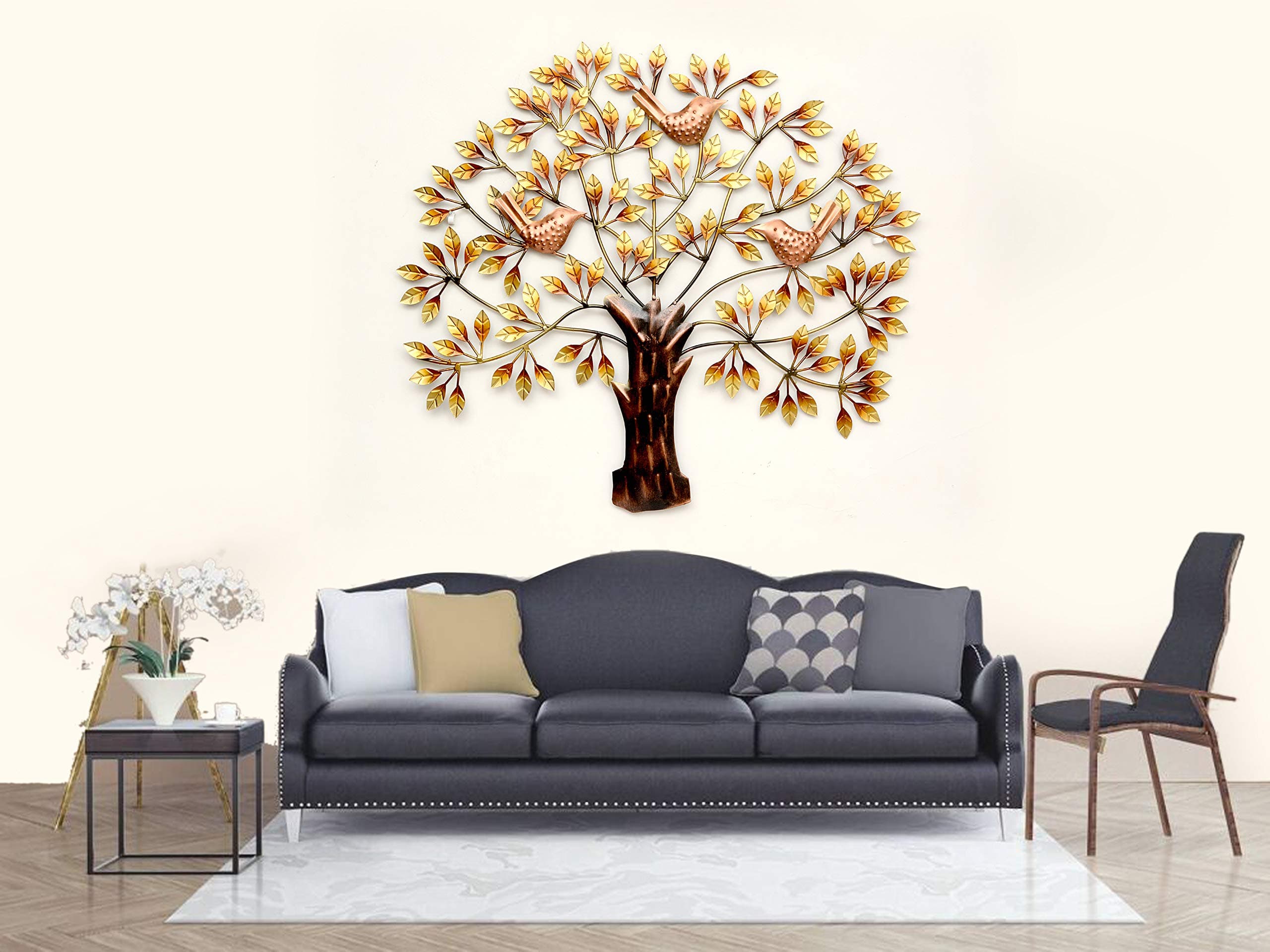 AONA Metal Wall Mounted Nature Tree, Multicolour, Full