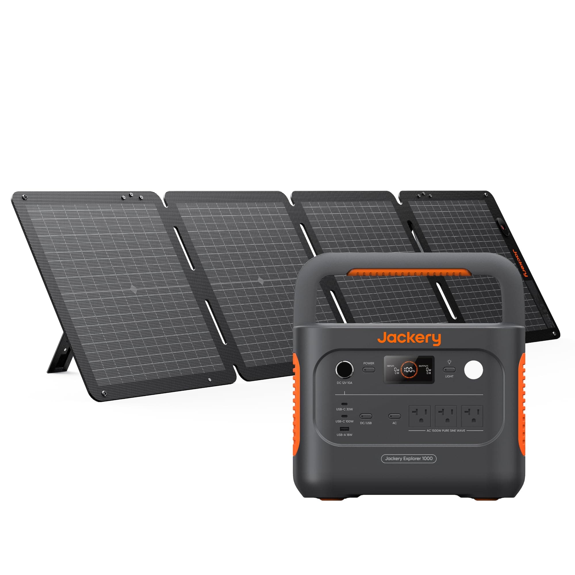 Solar Generator 1000 v2 with 100W Solar Panel,1070Wh Portable Power Station LiFePO4 Battery,1500W AC/100W USB-C Output,1Hr Fast Charge for Outdoor,Off-Grid Living,RV,Emergency