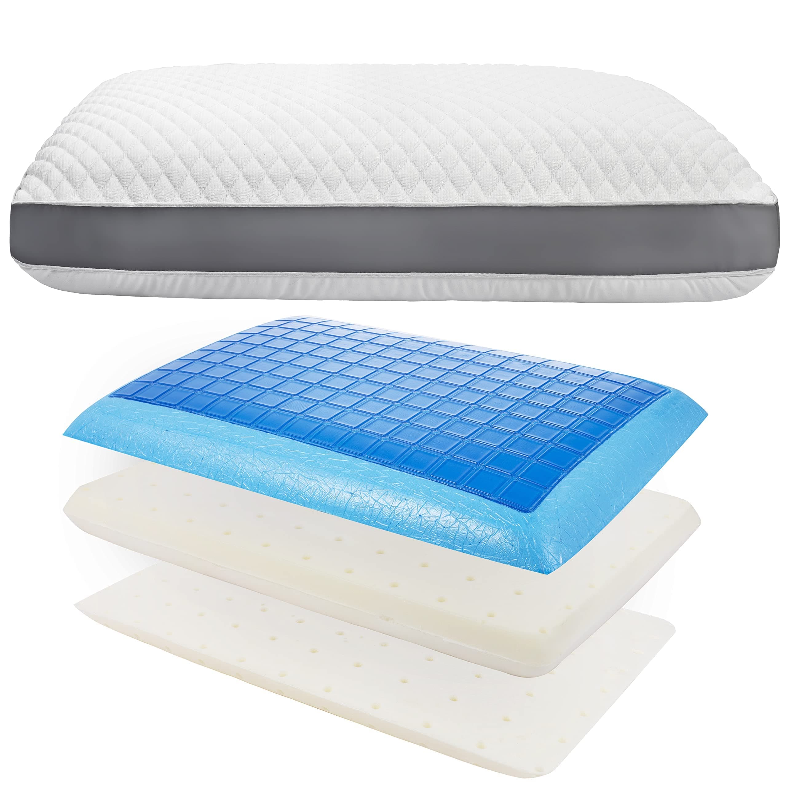 Perfect Cloud The Perfect Pillow Dual Temperature Memory Foam Pillow with Adjustable/Removable Layers for Back, Stomach, & Side Sleepers - Luxury Custom Loft Bed Pillow for Sleeping - Standard