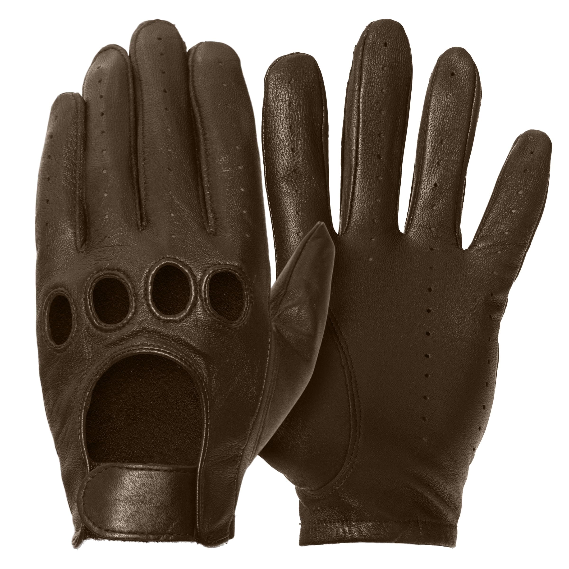 Downshift Men's Driving Glove - Open Knuckle, Breathable, Unlined Premium Sheepskin Leather for Comfort & Grip