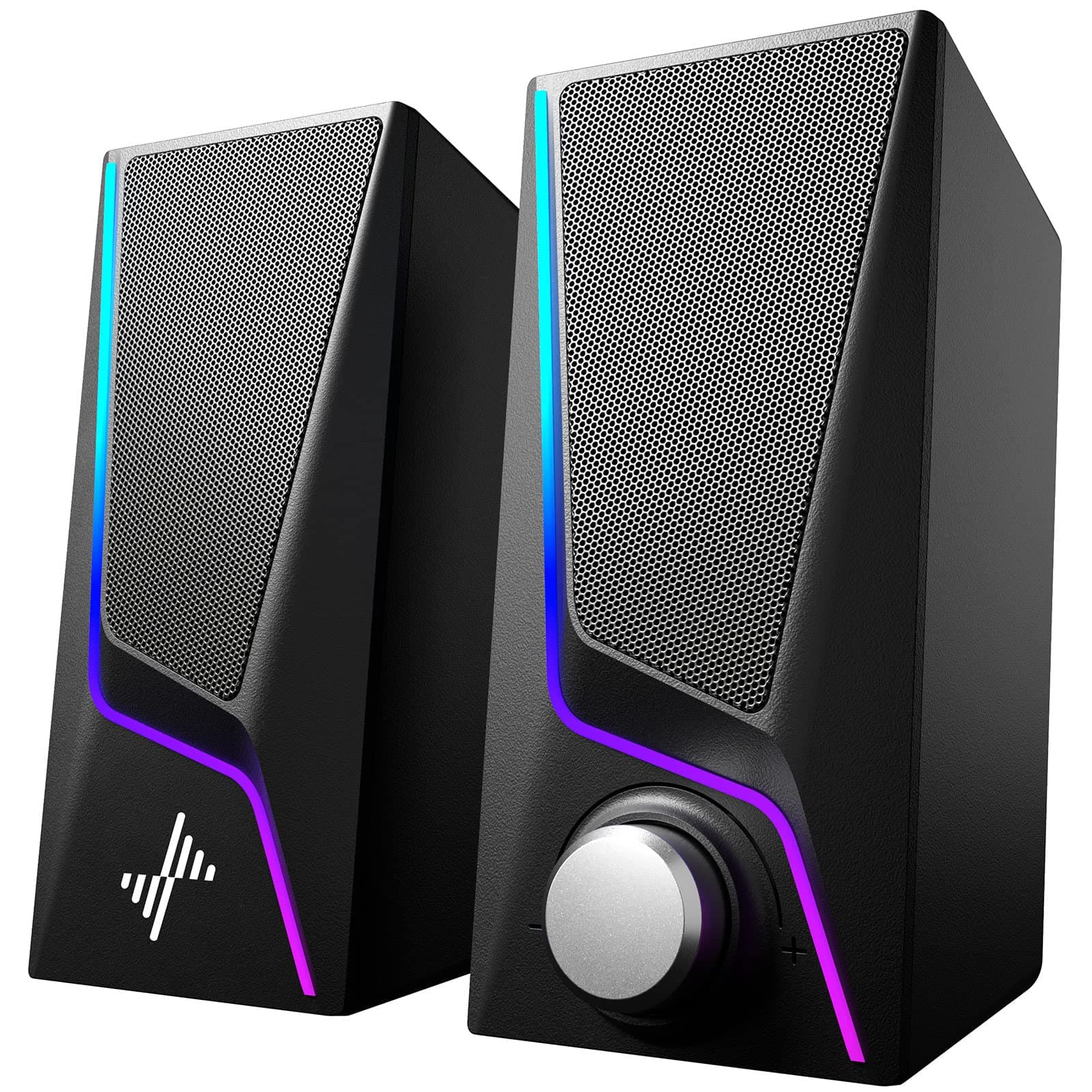 - Nylavee Computer Speakers, PC Speakers with 6 Lighting Modes, USB Powered Computer Speakers for Desktop PC with 2 Bass-Boost Ports, 2 Speaker Units, and 3.5mm Aux-in for PC, Laptop, Monitor, Gaming