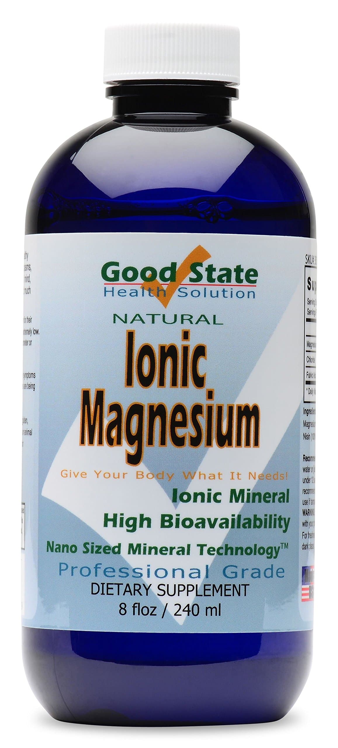 Ionic Magnesium 8 oz - Natural - Nano Sized Mineral Technology - Professional Grade - Supports Healthy Chemical & Enzymes Reactions - 96 Servings (8.1 fl oz)