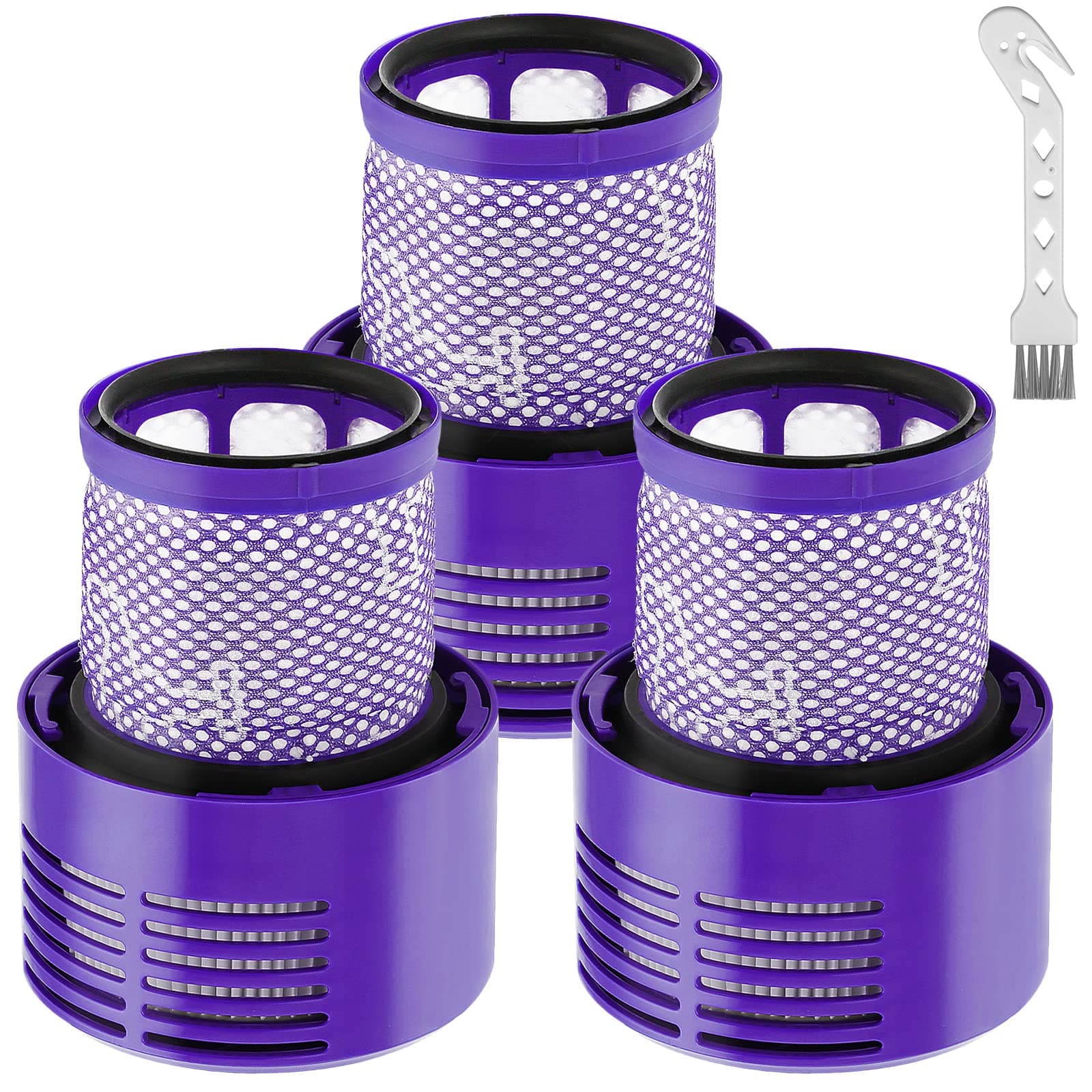 3 Pack V10 Filters Replacement for Dyson V10 Cyclone Series, V10 Absolute, V10 Animal, V10 Motorhead, V10 Total Clean, SV12, Replaces Part # 969082-01