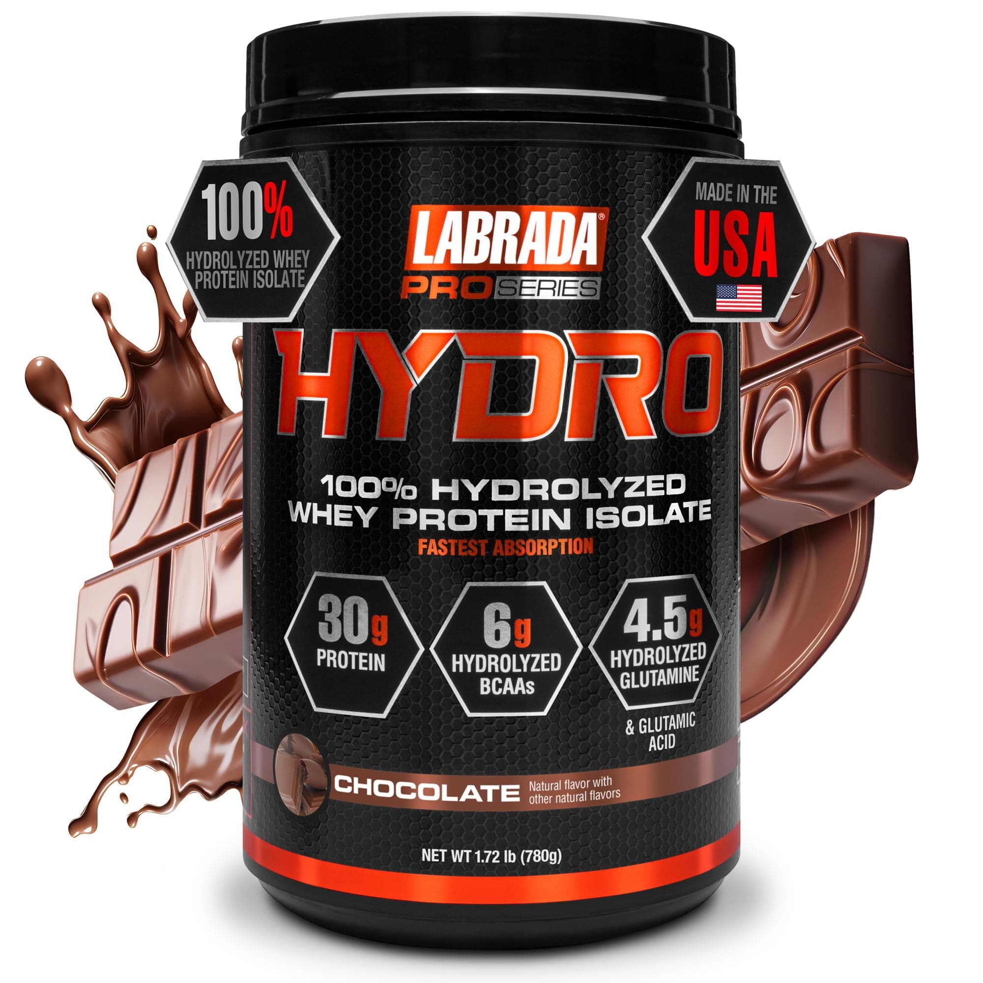 Hydro 100% Pure Hydrolyzed Whey Protein Isolate Powder, Lactose Free, Fastest Digesting, Instant Mixing,Delicious Taste 20 Servings(Chocolate)