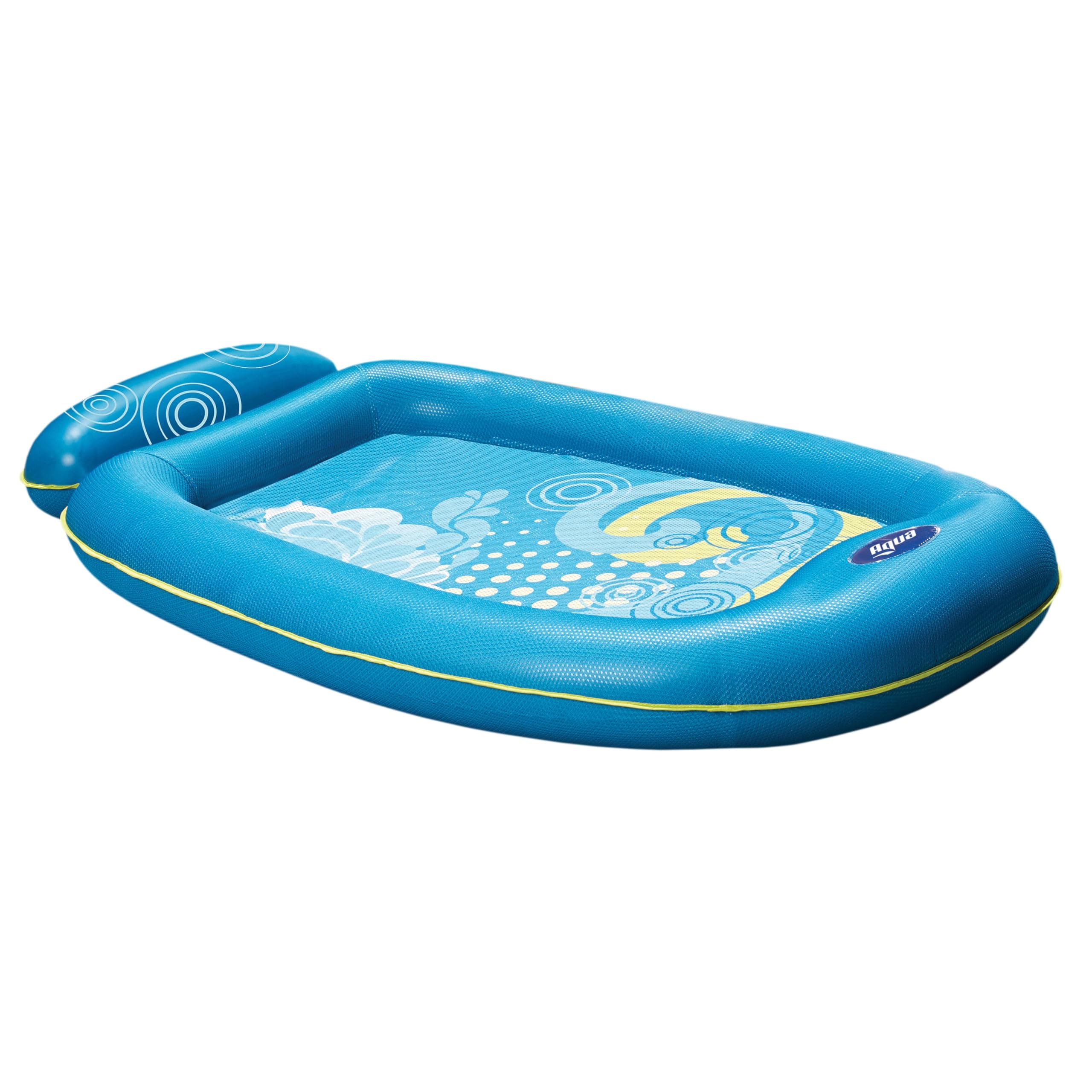 Aqua Comfort Pool Float Lounge – Inflatable Pool Floats for Adults with Headrest and Footrest – Bubble Waves