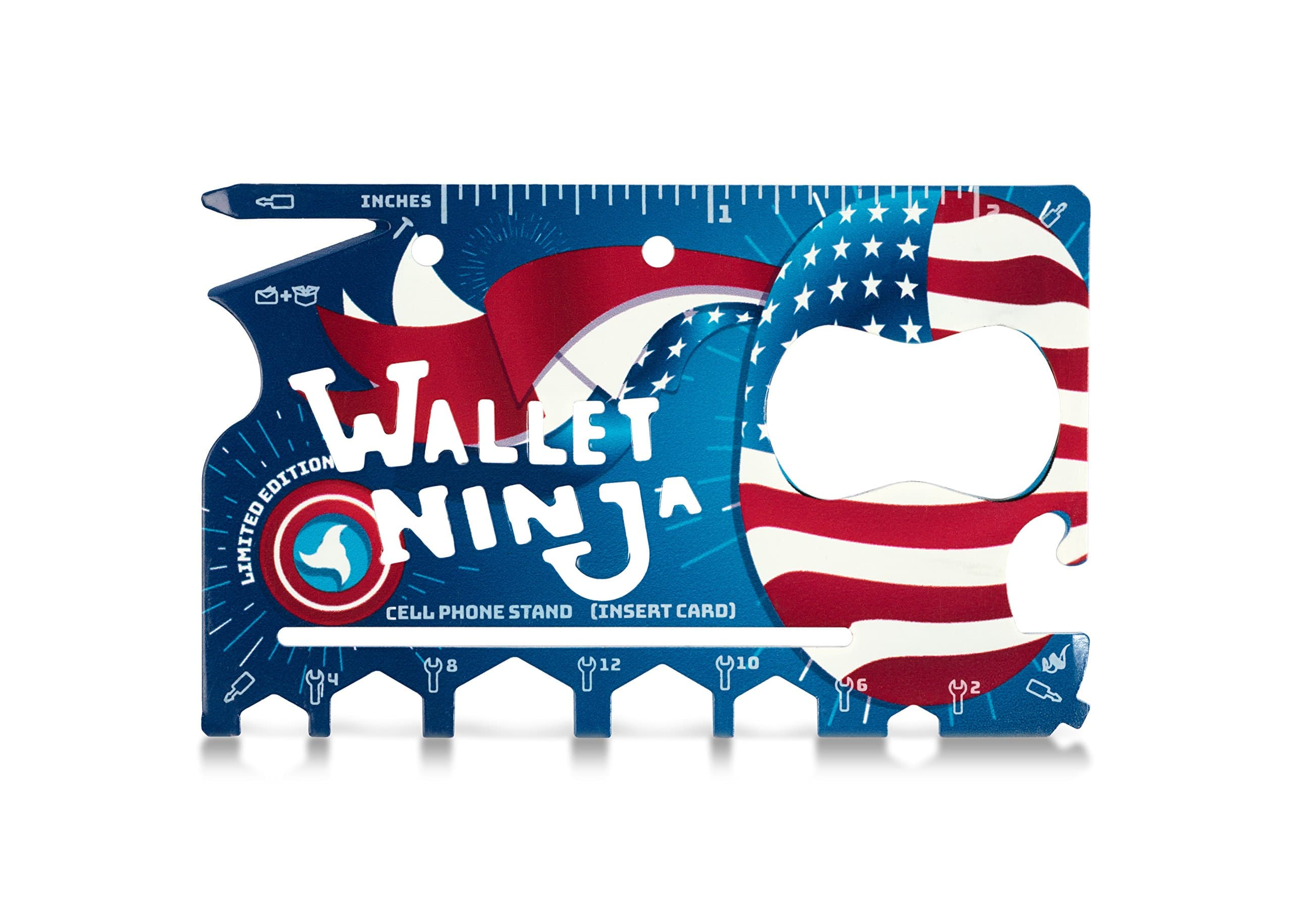 Wallet Ninja Usa Pride 18 In 1 Credit Card Sized Multitool 1 In The World