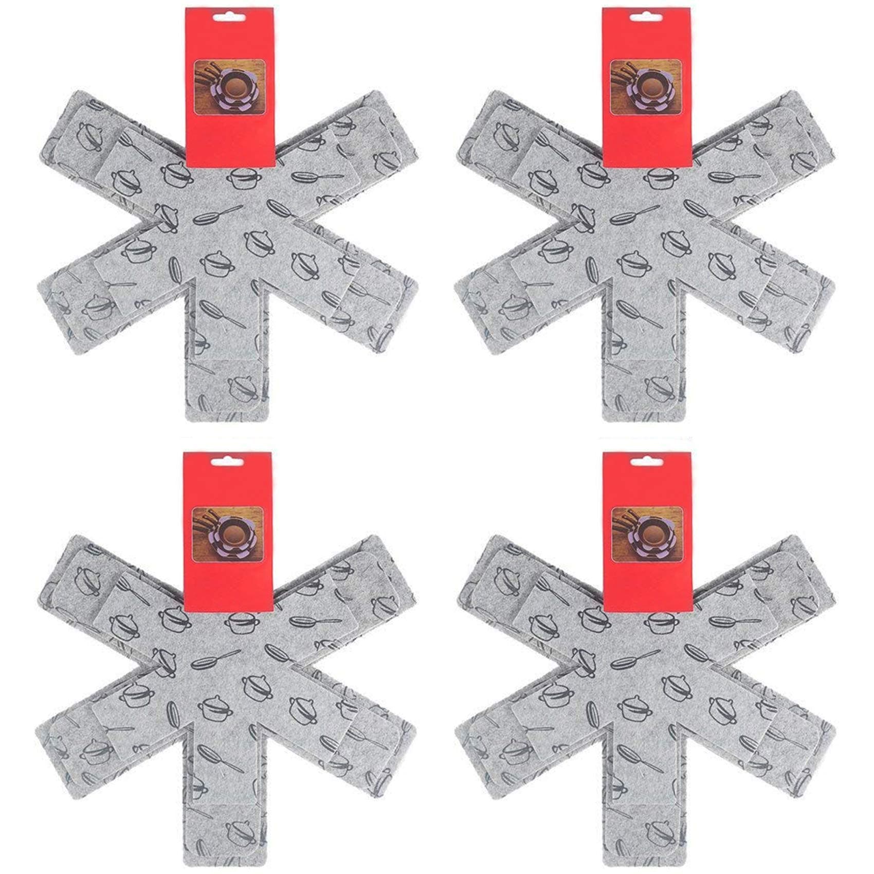 12PCS Pot & Pan Protectors Cookware Protector Set Divider Pads to Prevent Scratching, Separate and Marring, 3 Sizes-15/14"/10" Diameter