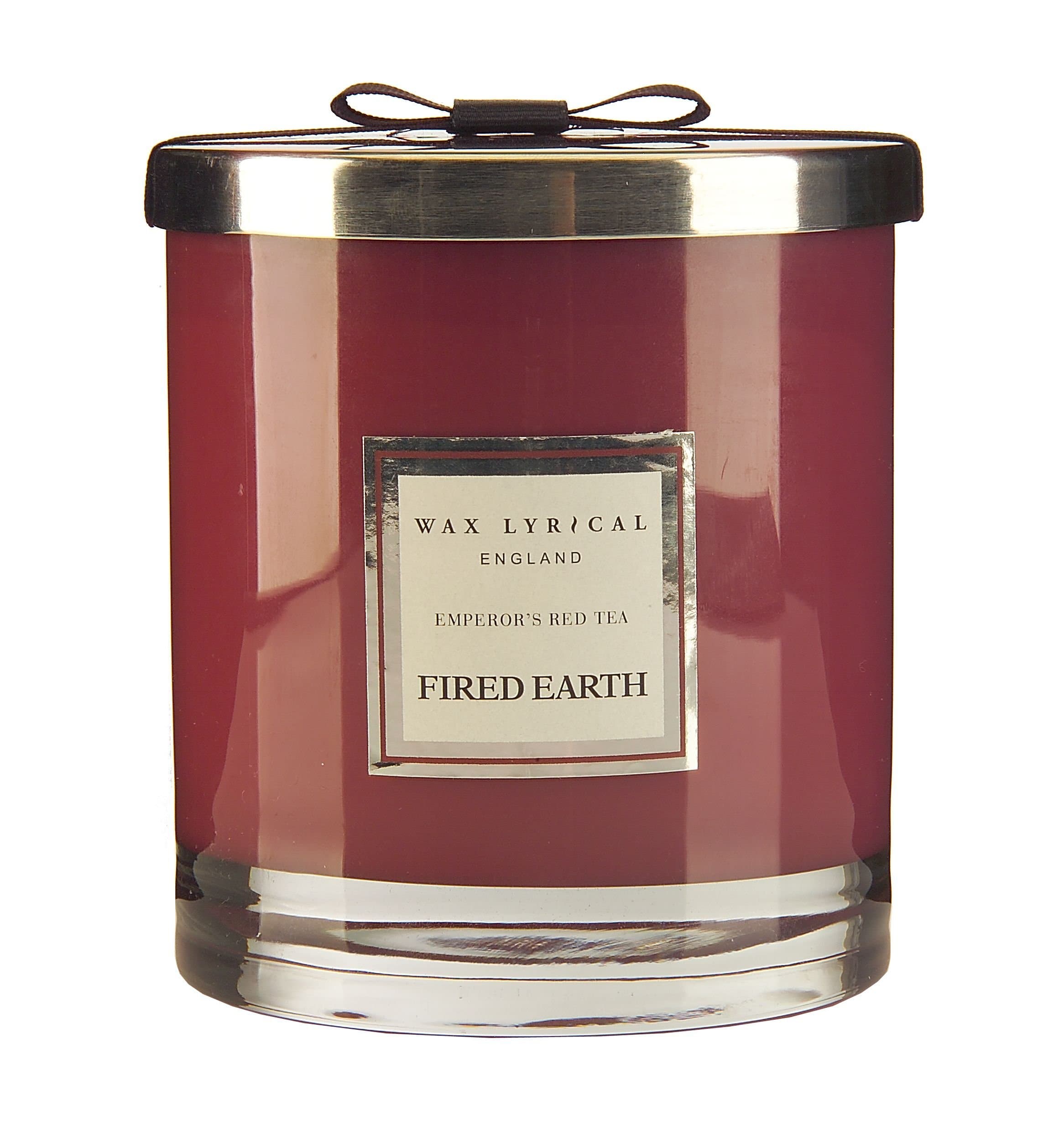 Wax Lyrical - Fired Earth Collection - Emperor's Red Tea Large Twin Wick Scented Glass Candles (Burns Up to 75 Hours) - Made in England