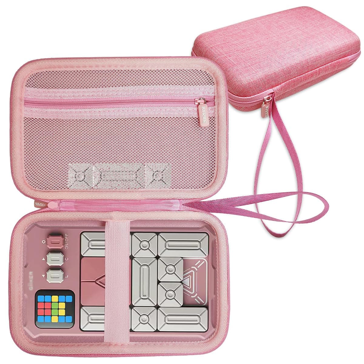 JCHPINE Hard Carrying Case for GiiKER Super Slide Brain Games, Protective Storage Holder for GiiKER Brain Teaser Puzzles Interactive Handheld Game Console Accessories (Case Only) (Pink)
