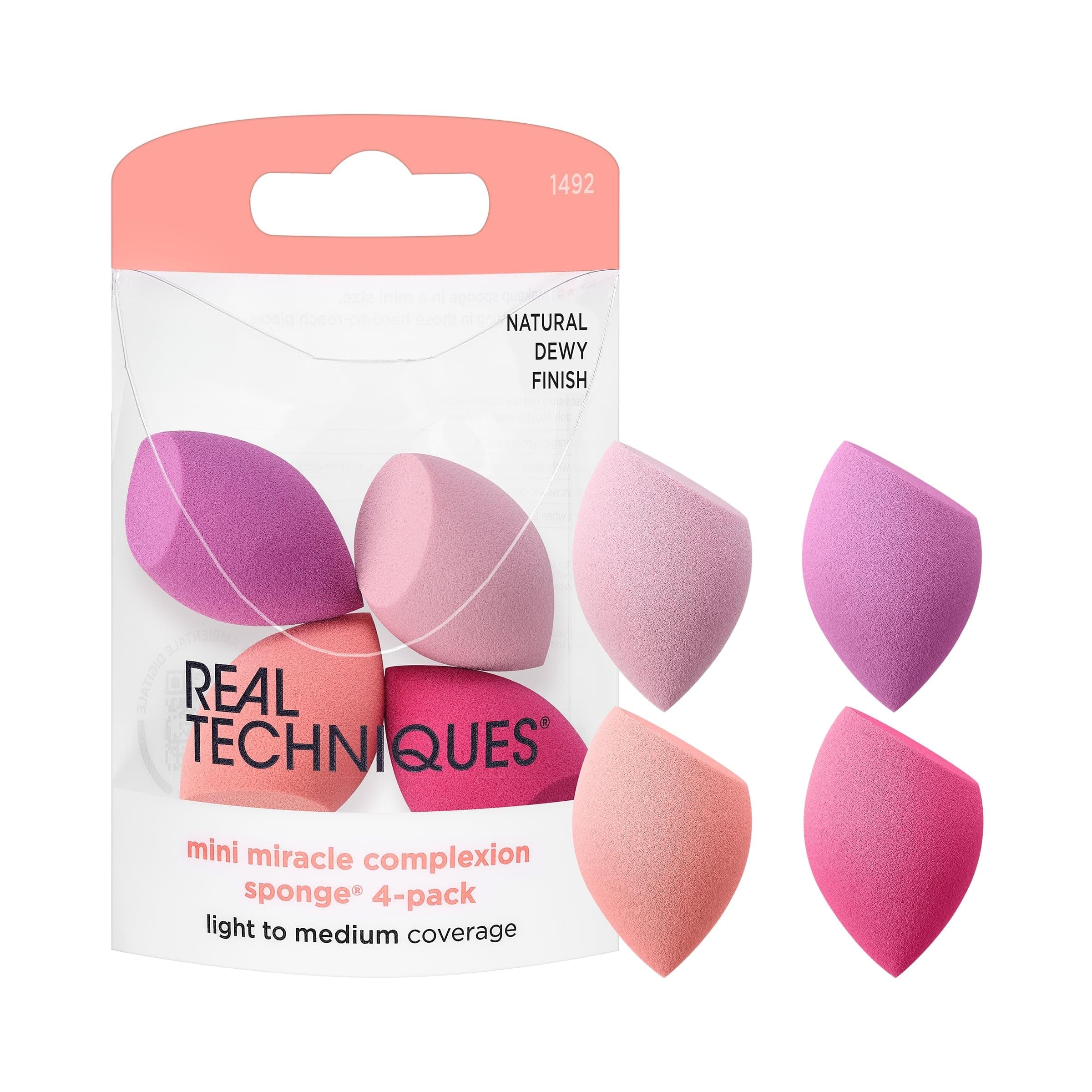 Mini Miracle Complexion Sponge 4 Pack, Small Makeup Blending Sponges, For Foundation & Concealer, Mini Size for Under Eyes & Touch-Ups, Travel Friendly, Natural Makeup, Latex-Free