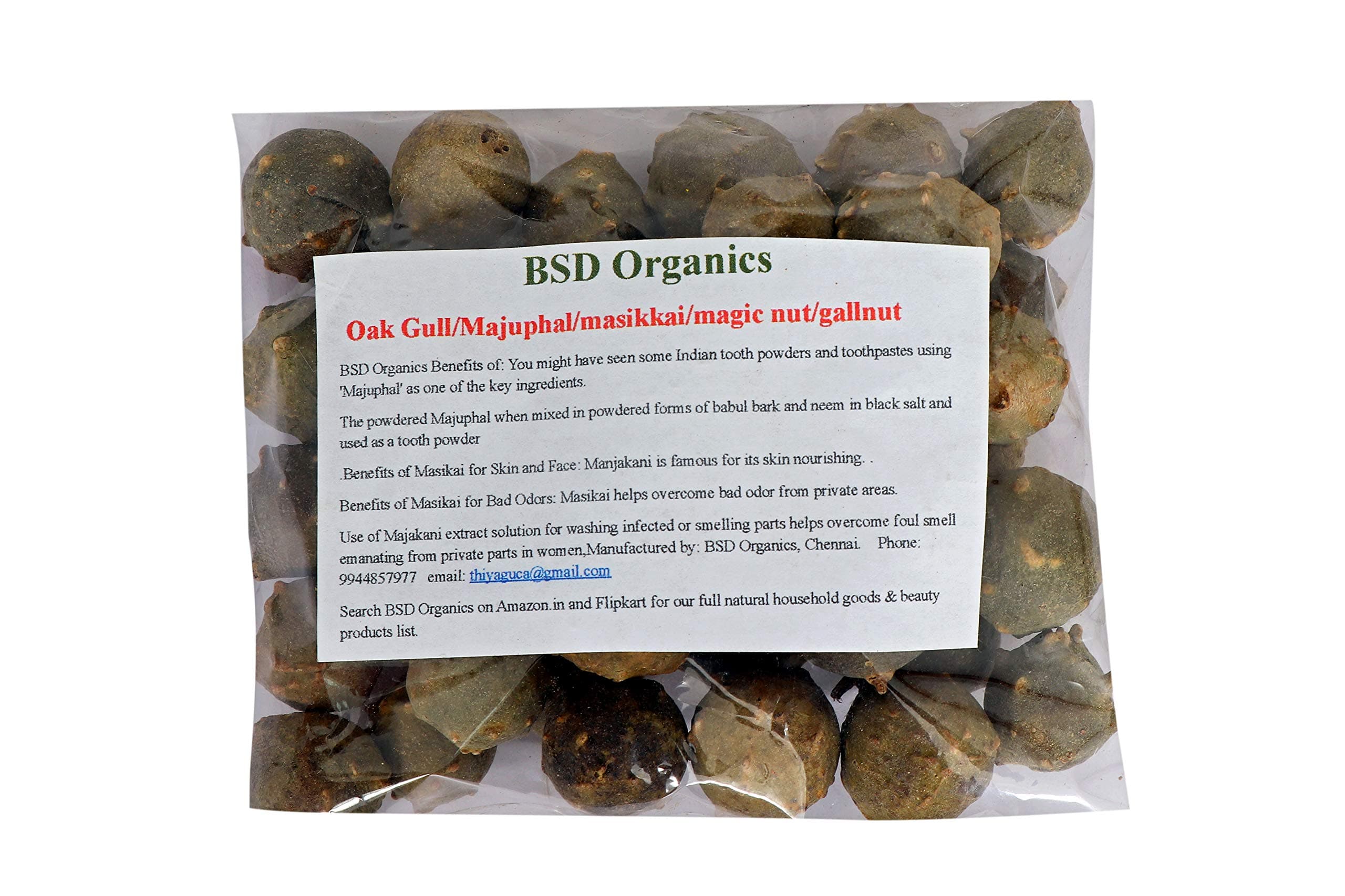 BSD Organics Oak Gull/Majuphal/masikkai/magic nut/gallnut - 50 G / 1.7 Ounce