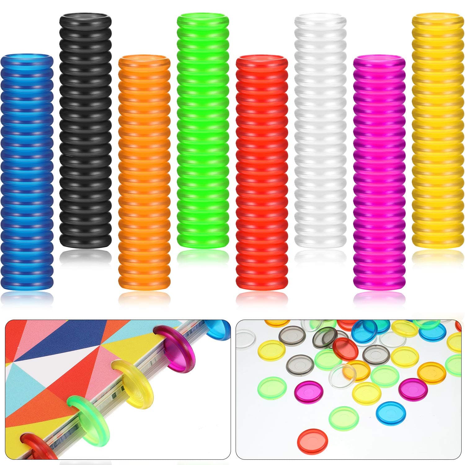 160 Pcs Discbound Discs 1 Inch Planner Disc Binding Ring Plastic Expansion Disc for Discbound Notebook Multicolor Binding Discs for Notebooks and Planners System Accessories