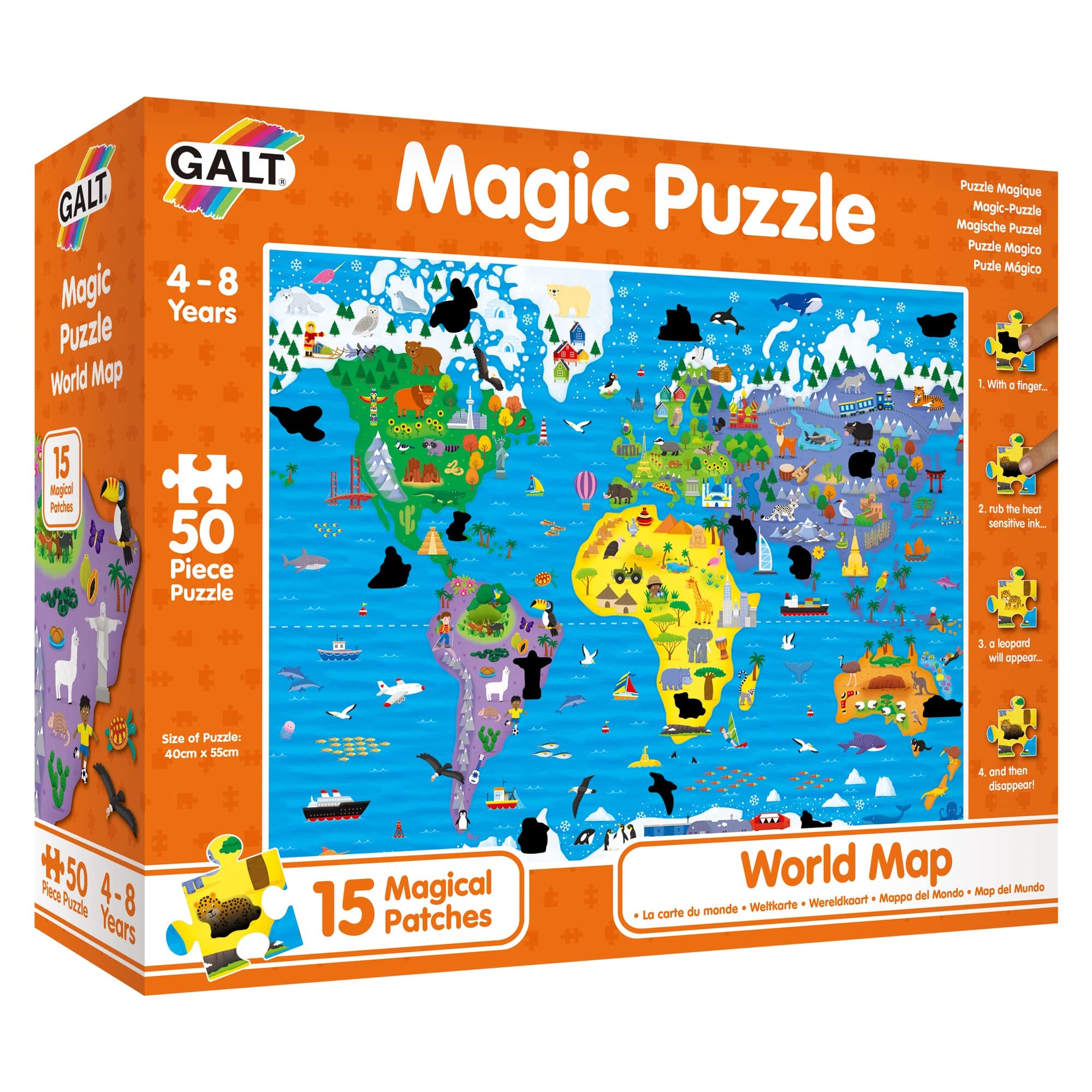 Galt World Map 50 Piece Magic Childrens Jigsaw Puzzle