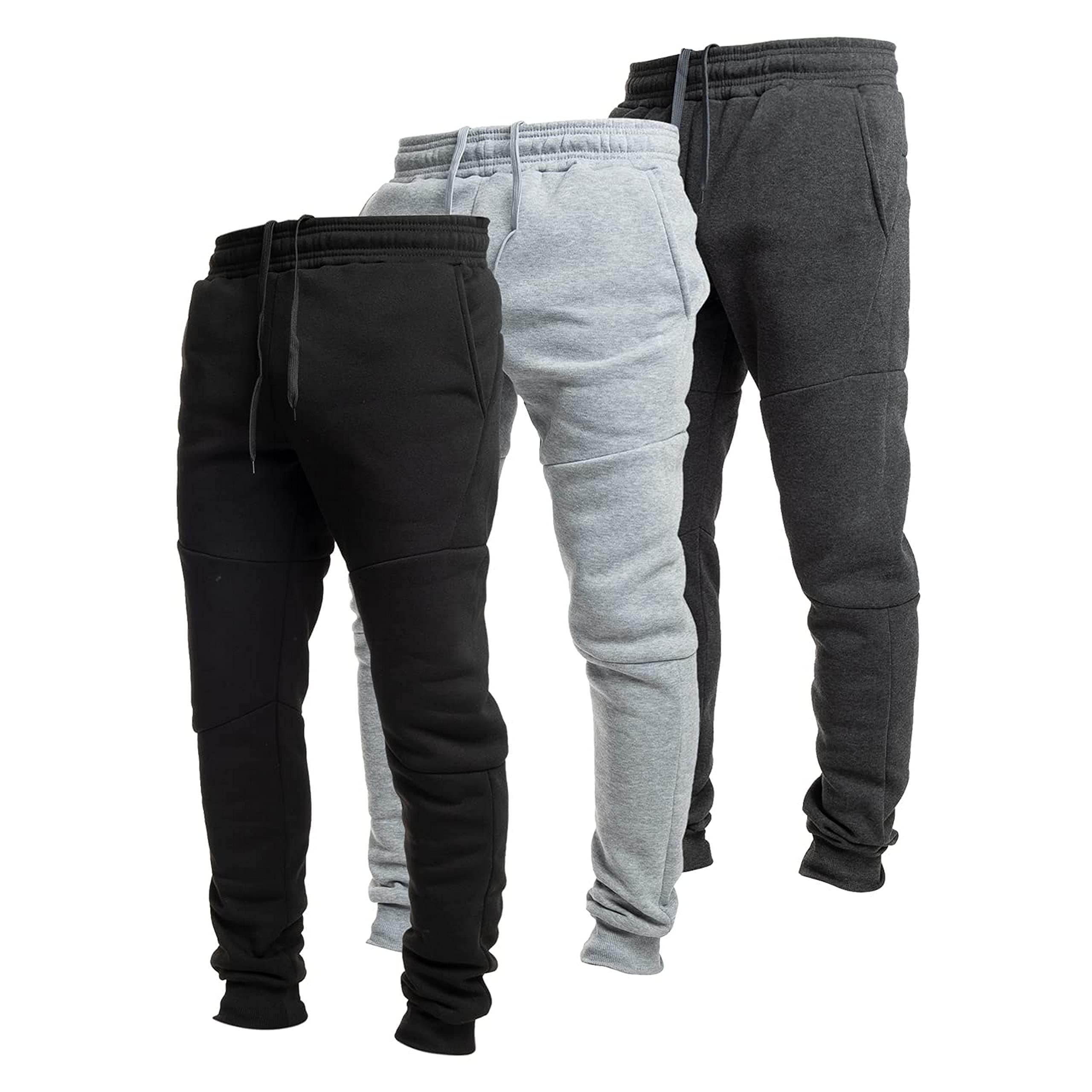 Ultra Performance3 Pack Fleece Active Tech Joggers for Men, Mens Sweatpants with Zipper Pockets