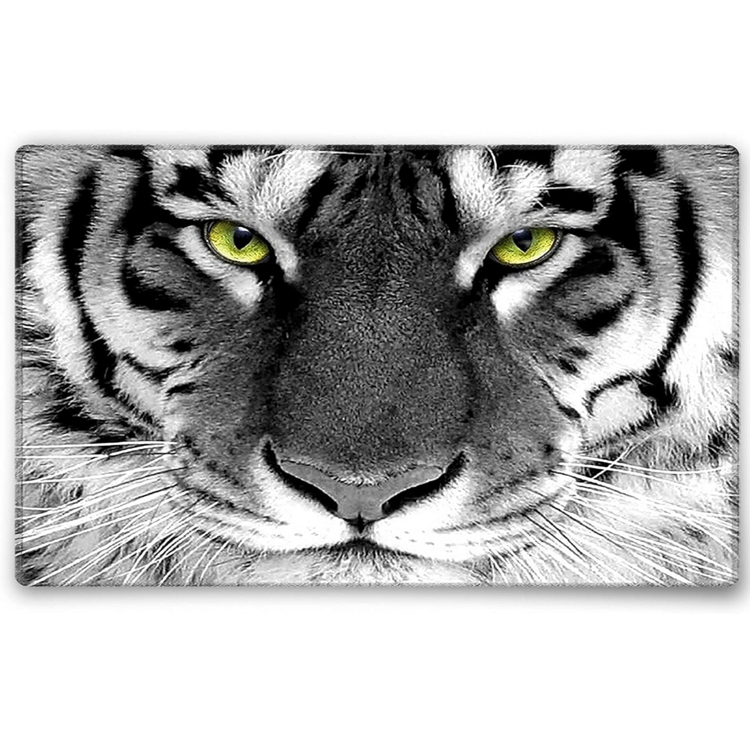 Silent Monsters Mouse Mat Small 24 x 20 cm / 10 x 8 inches, Mouse Pad Design: Tiger, Stitched Edges, Mousemat for Office and Gaming, Mousepad Non-Slip Rubber Base, Desk Mat