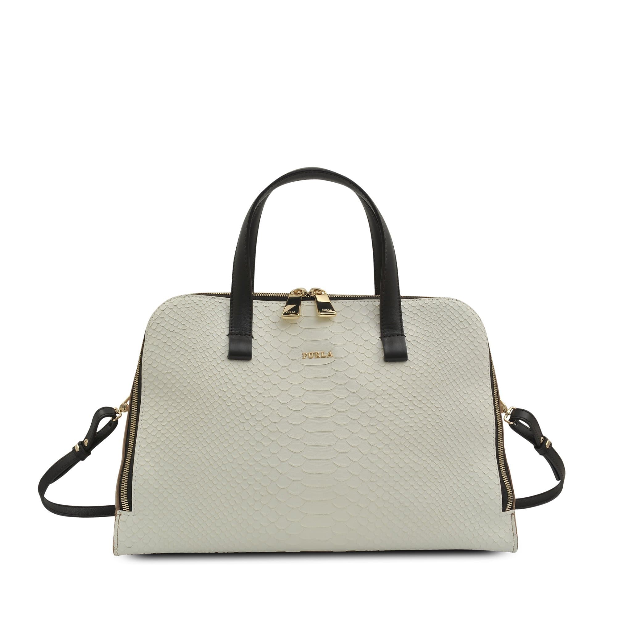 FURLA Frida Medium Satchel with Pitone Leather Top Handle Handbag