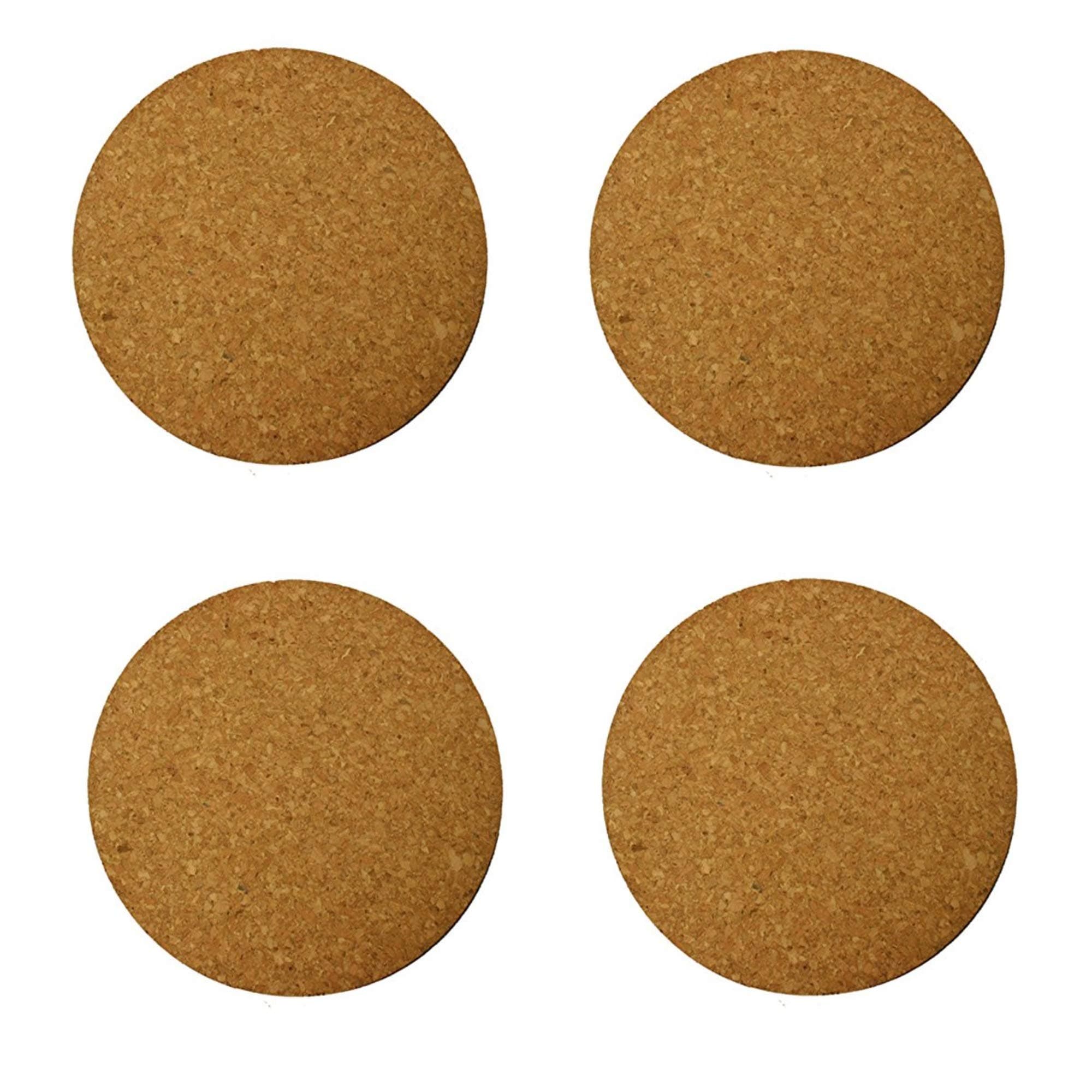 Plastec Cork Mat 10" Natural Cork Black, 4 Pack