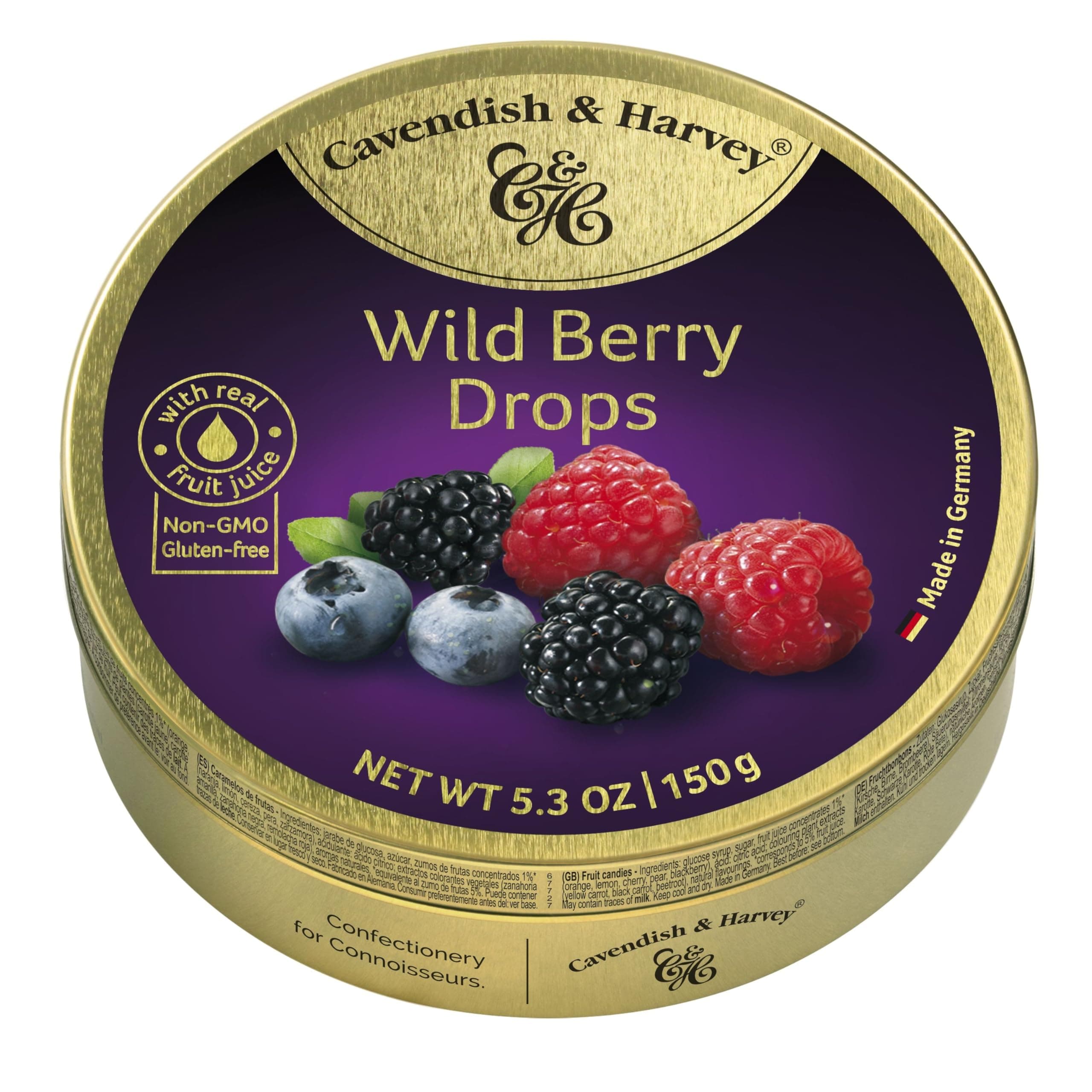 Wild Berry Hard Candy Drops | 5.3 Ounce Tin - 4 Pack