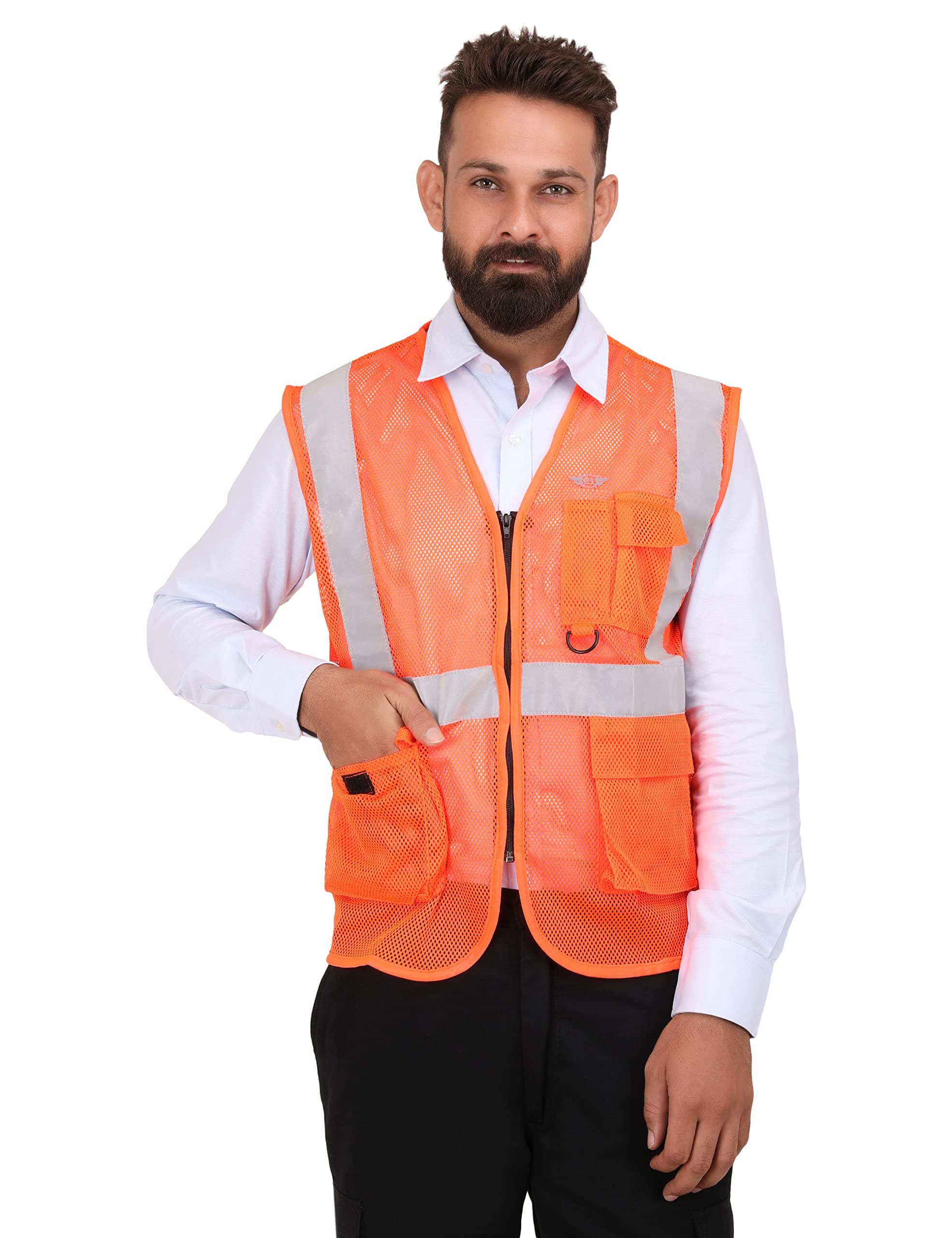 CLUB TWENTY ONE Reflective Vest High Visibility, Breathable and Comfortable Worker Safety Jacket for Men, Workwear Safety Vest