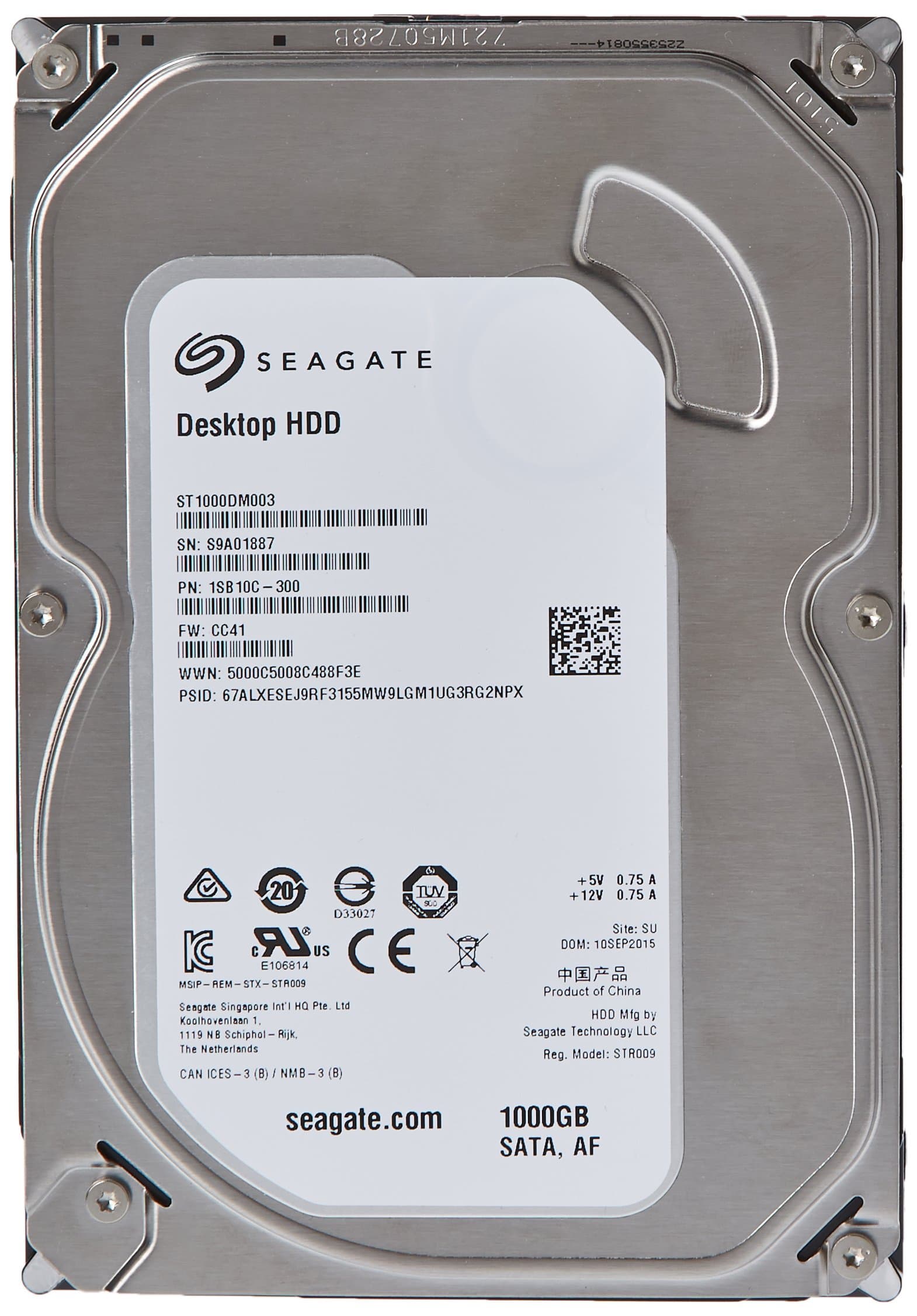(Old Model) Seagate 1TB Desktop HDD SATA 6Gb/s 64MB Cache 3.5-Inch Internal Bare Drive (ST1000DM003)