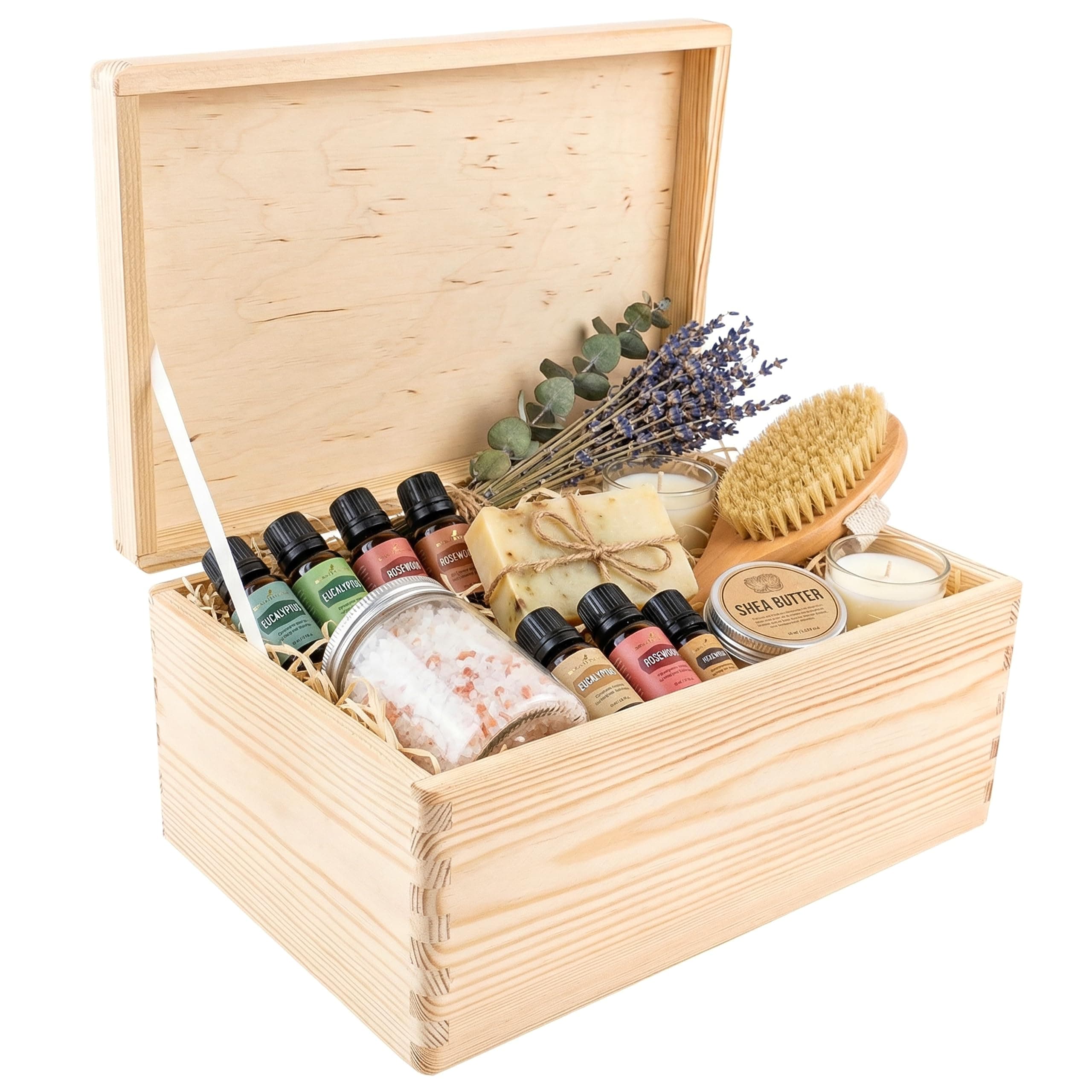 Creative Deco Large Plain Wooden Storage Box with Lid | 30x20x14cm (+/-1 cm) | Hinged Lid | Unpainted Easter Gift Box Kitchen Storage | ROUGH & UNSANDED Wood Keepsake Memory Craft Chest