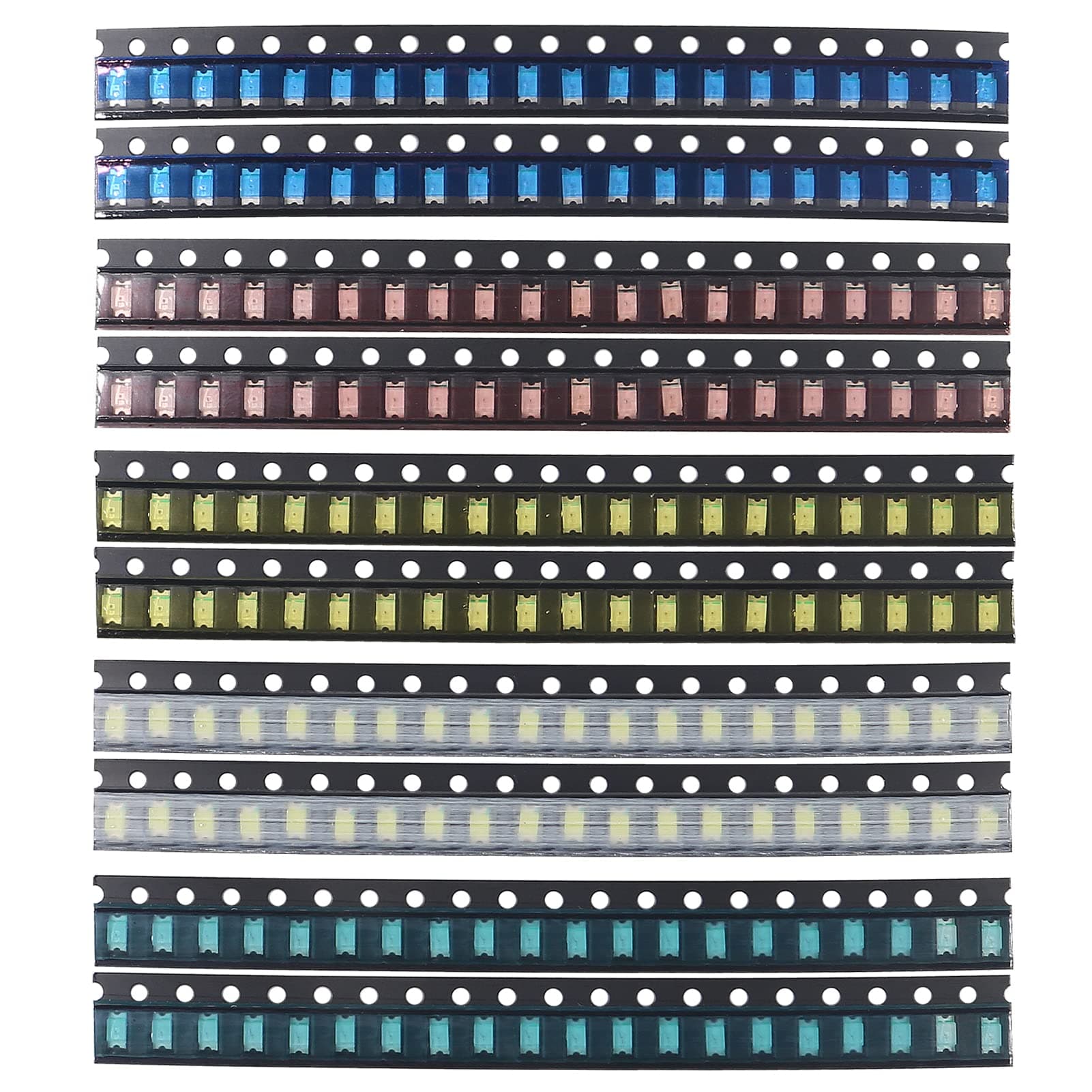 1206 SMD LED Kit 200pcs 5 Colors SMD LED Diode Lights Kit Super Bright Lighting Bulb Lamps,Electronics Components Light,Emitting Diodes (Mini Chip 0.12 x 0.06 inch)