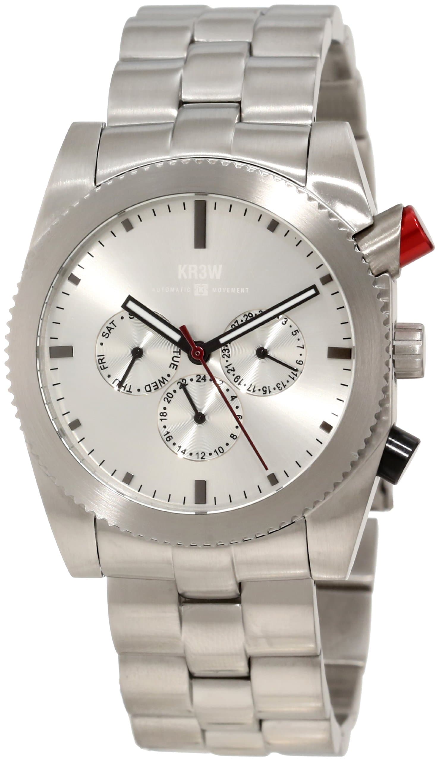 KR3W Men's K1342SLVR Redrum Silver Automatic Watch