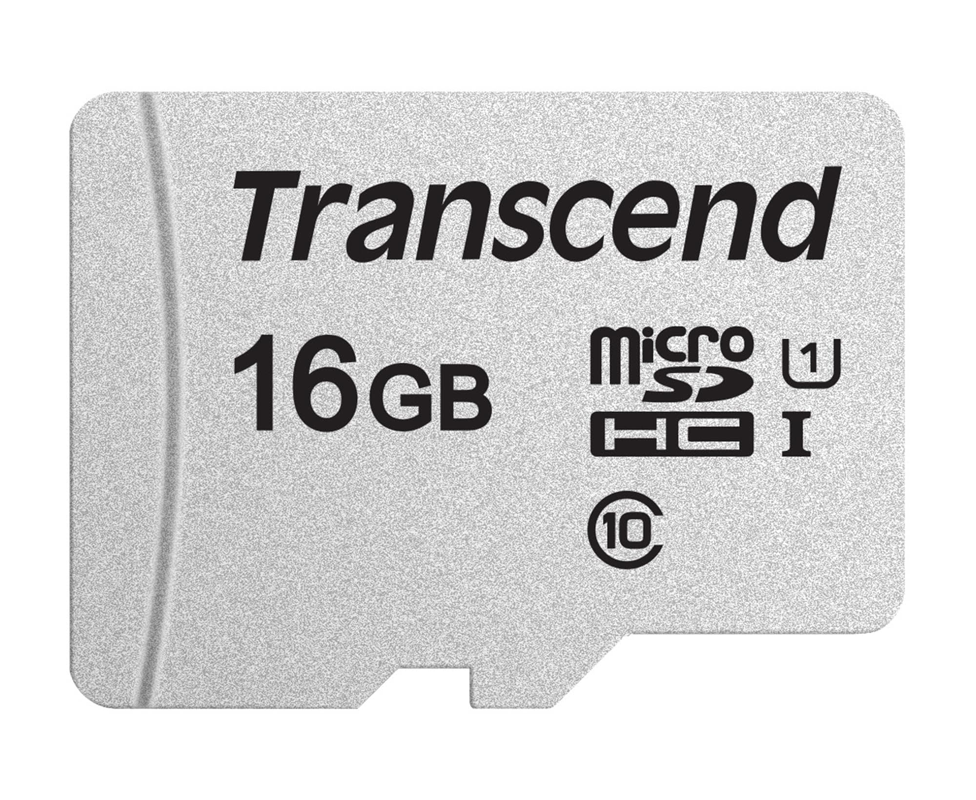 Transcend Memory microSDHC Karta pamici 16 GB Class 10 UHSI U1 9510 MBs z adapterem