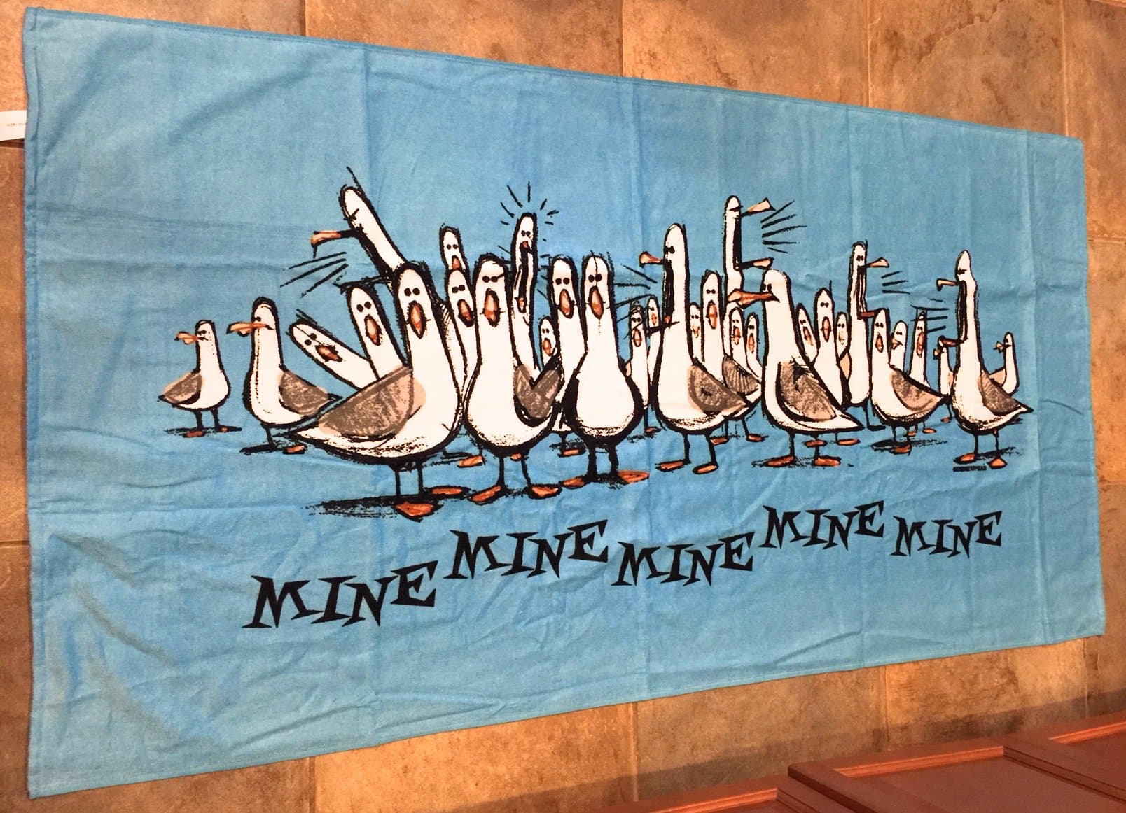 Disney Parks Finding Nemo Seagulls Mine Mine Mine Blue Beach Bath Towel NEW