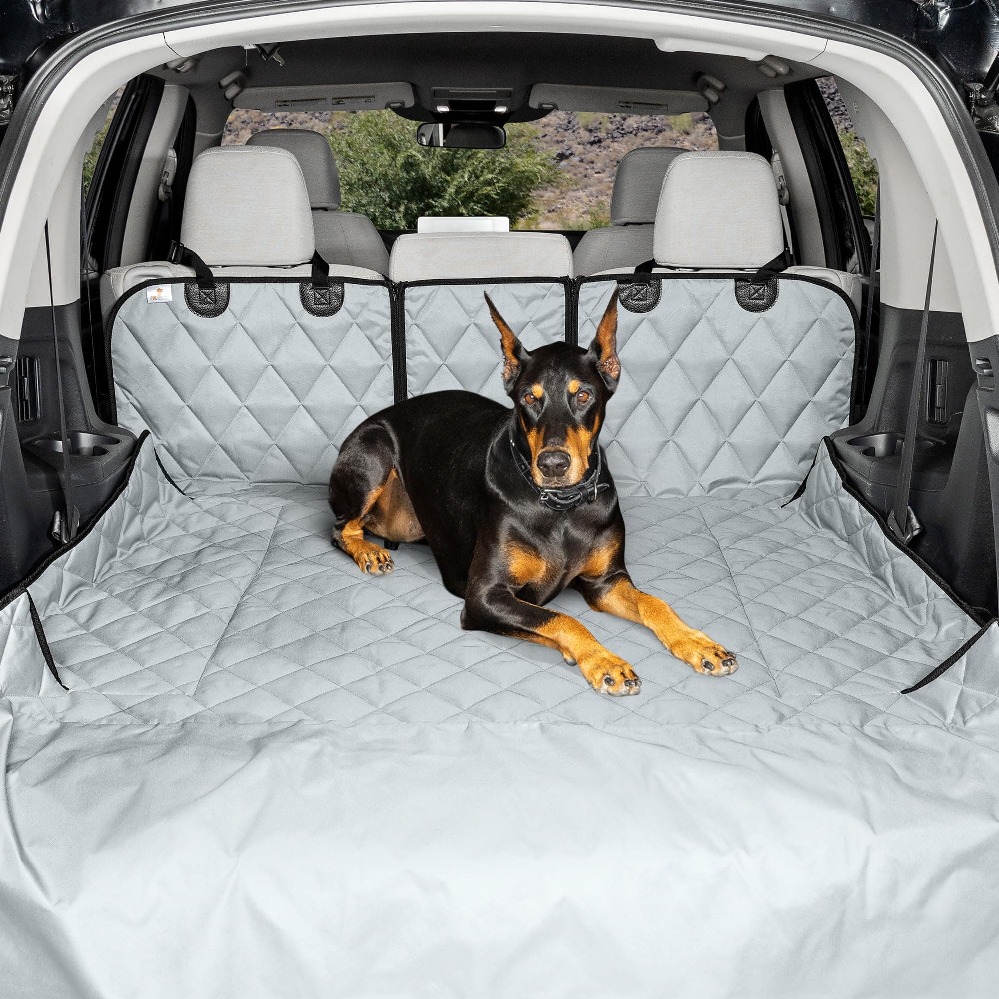 4Knines SUV Cargo Liner for Fold Down Seats - 60/40 Split and Armrest Pass-Through Compatible - USA Based Company (Extra Large, Grey)