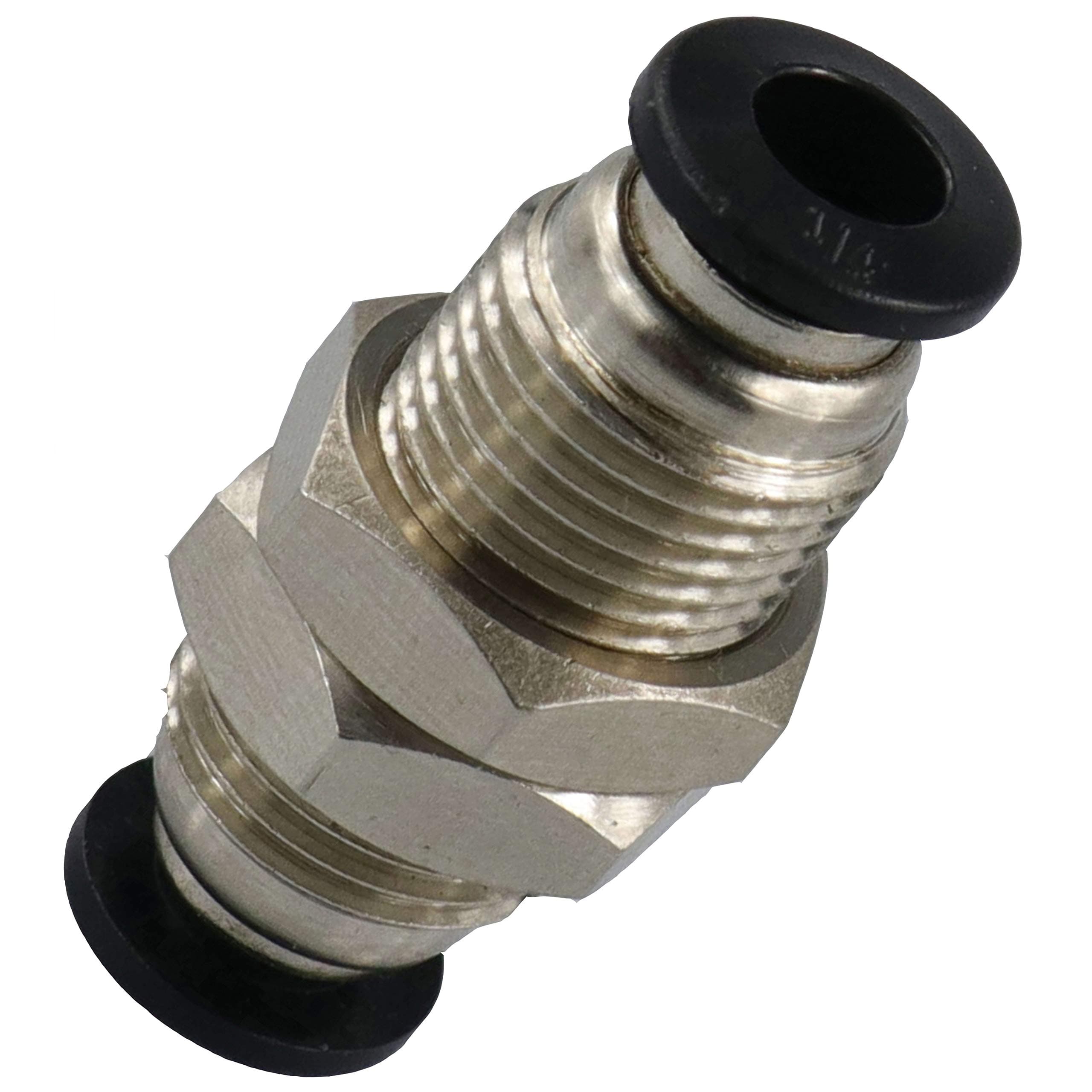 1/4 Push To Connect Fittings - Bulkhead Fitting Bulk Head Union Push Air Fitting - Precision Engineered Air Fittings For Durable Connection (5 Pack)