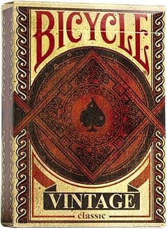 Fournier Bicycle Vintage Playing 1 Deck, Air Cushion Finish, Professional, Superb Handling & Durability, Gift for Card Collectors, Black & Red