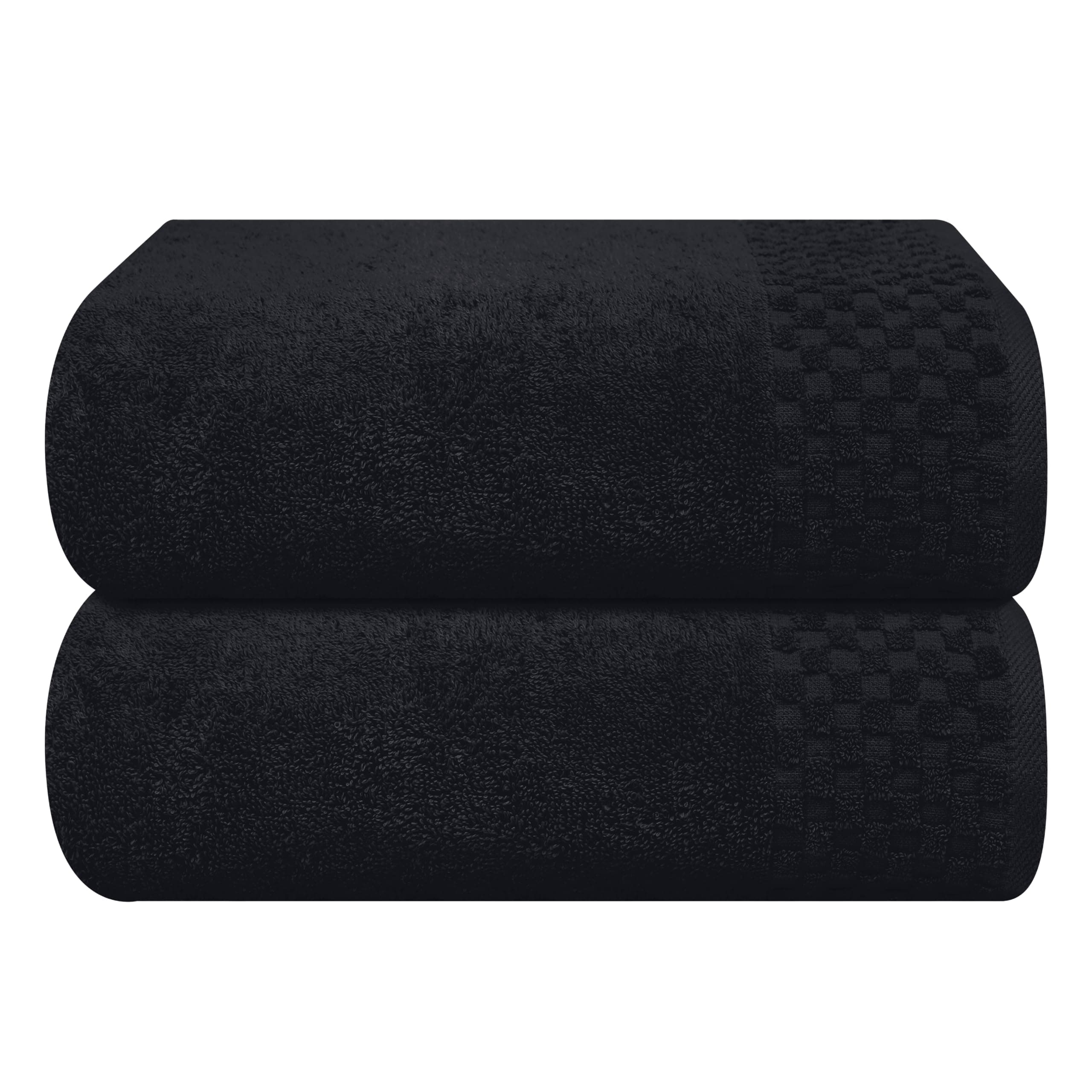 MyOwn Cotton 2 Pack Oversized Bath Towel Set 70 x 140 cm, Large Bath Towels, Ultra Absorbent, Compact, Quick Drying and Lightweight, Black