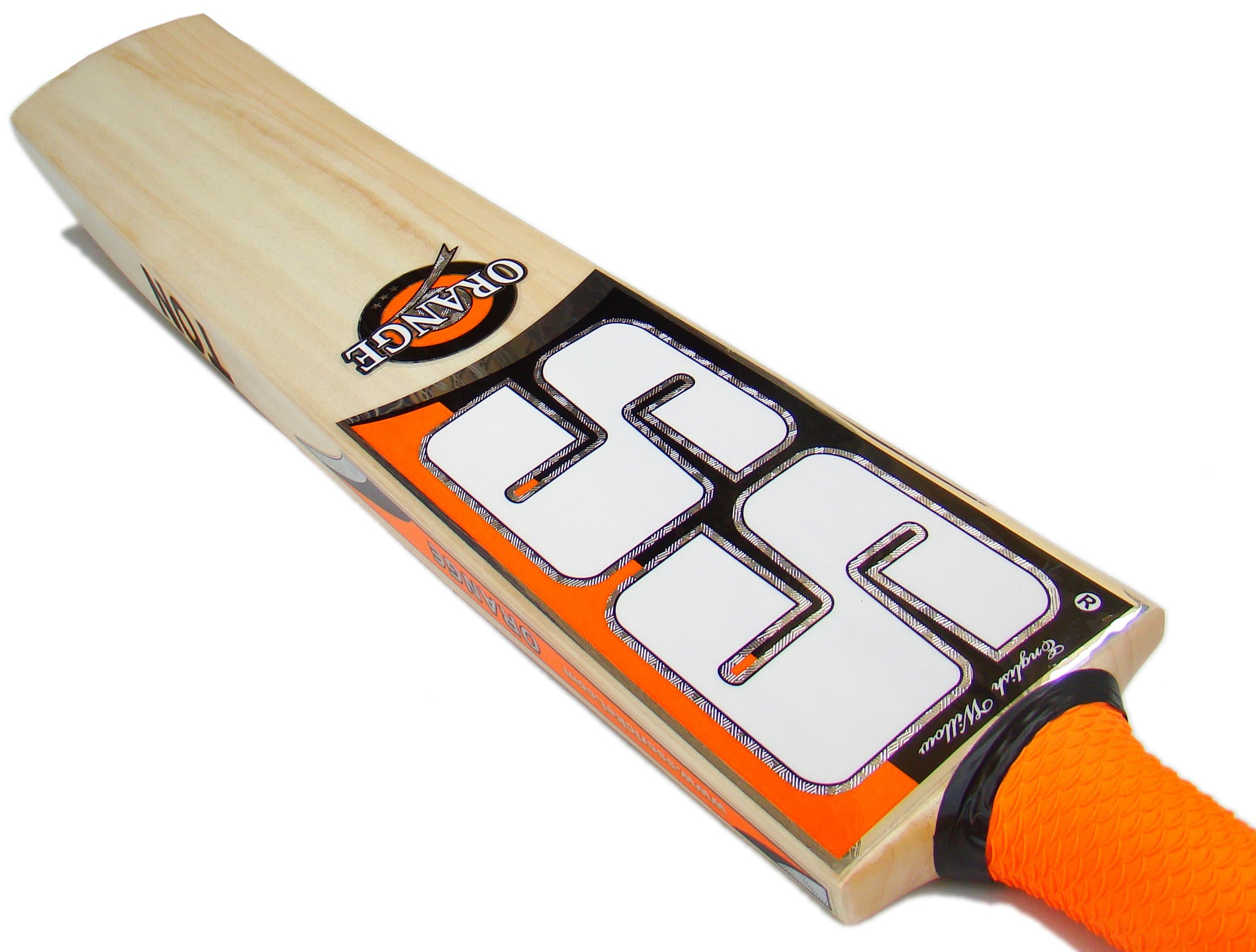 SS Sunridges Orange English Willow Cricket Bat, Short Handle, Medium Weight