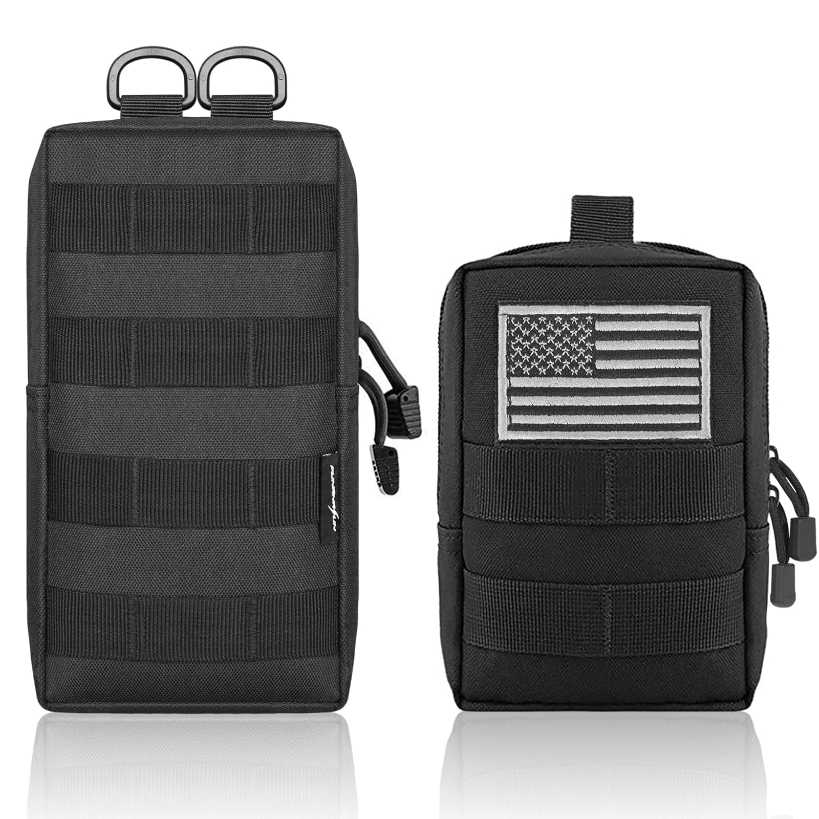 FUNANASUN 2 Pack Molle Pouches Tactical Pouch Small Molle Pouch Compact Water-Resistant EDC Pouch Molle Bag