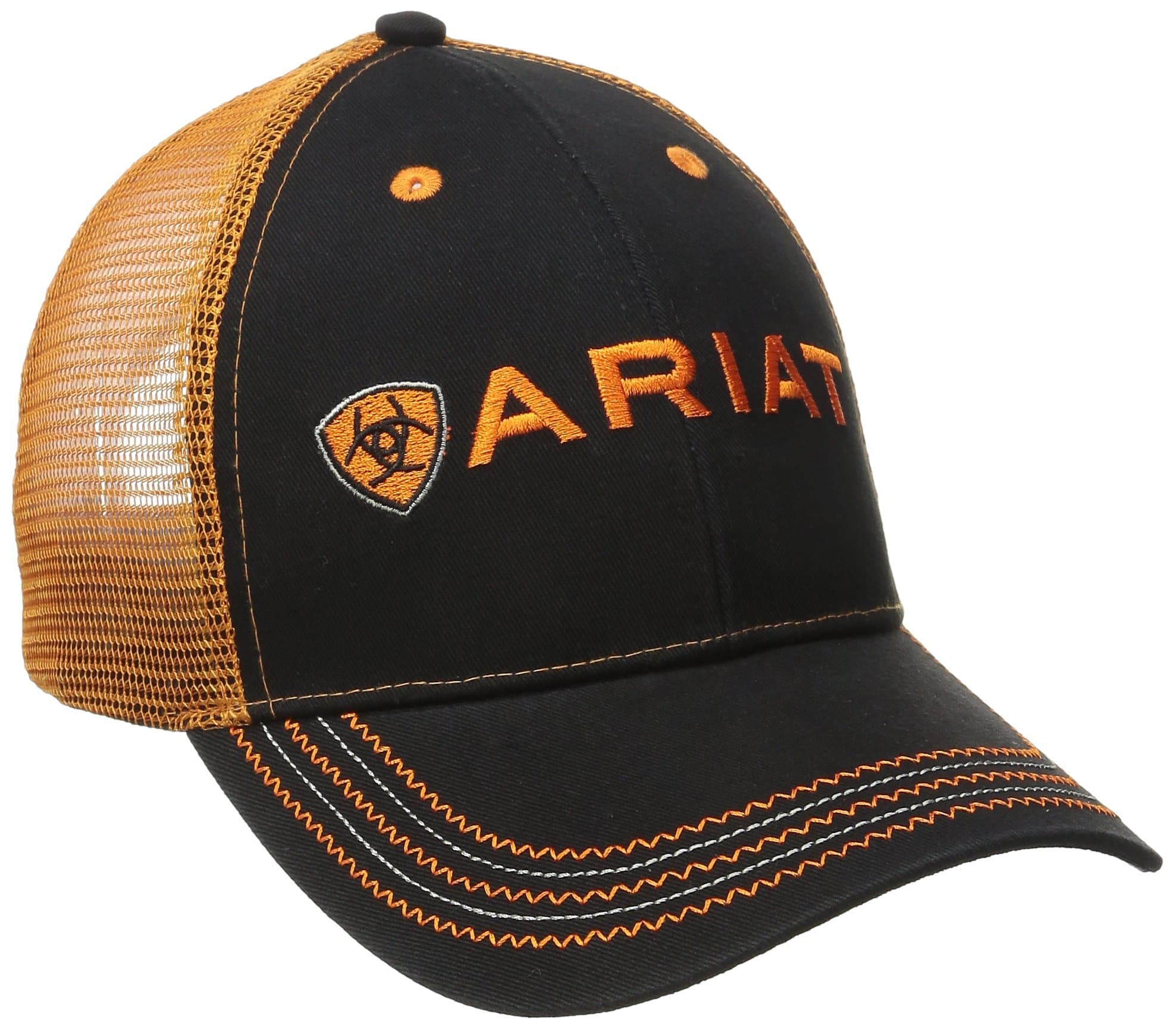 Men's Black Orange Mesh Hat