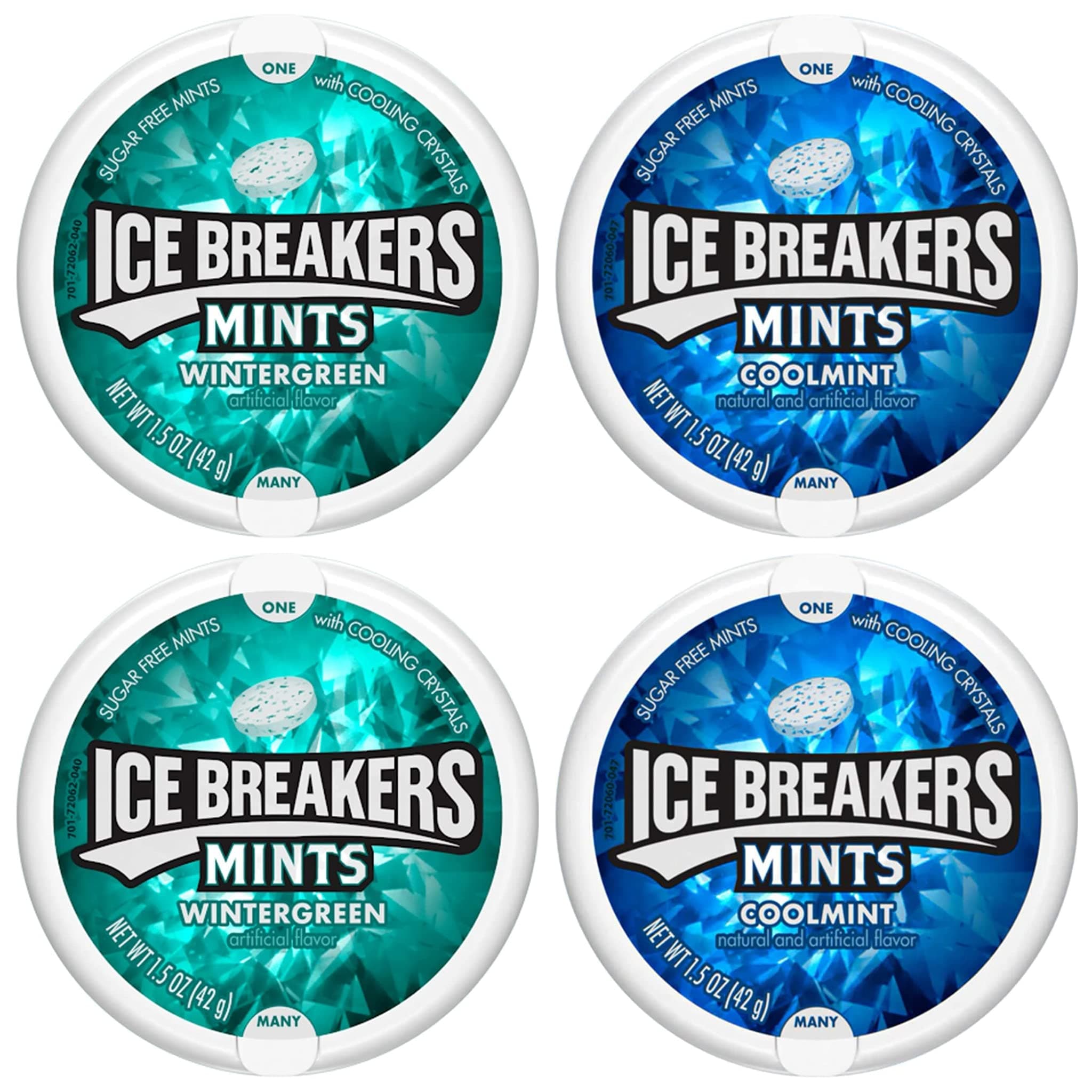 Breath Sugar Free Mints 1.5 Oz. 4 Pack - 2 Coolmint, 2 Wintergreen
