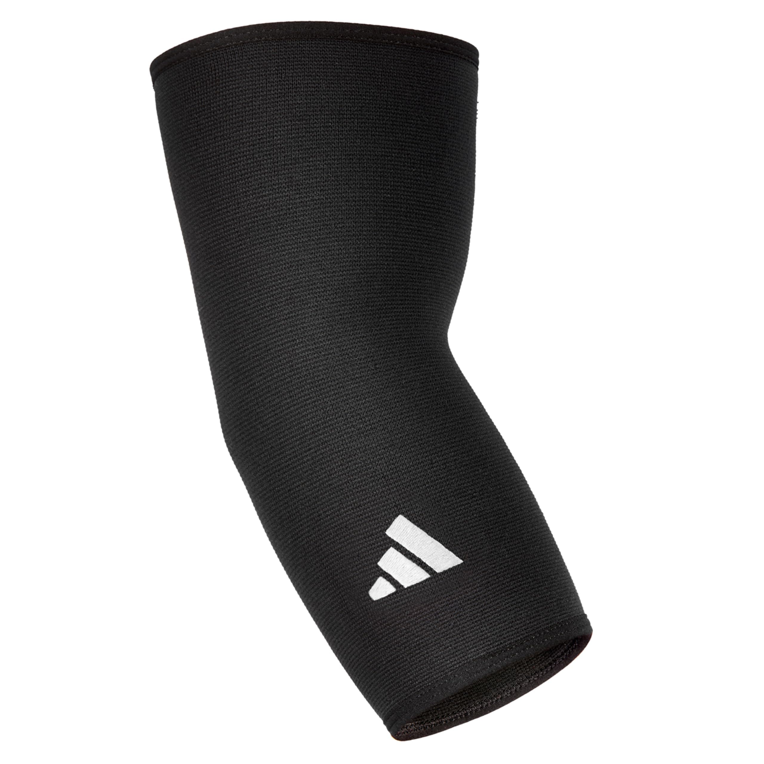 adidas Elbow Support Sleeve - Seamless and Smooth Elbow Support for Training, Competitions, and General Fitness - Ergonomic Design, Nylon Trim - Durable & Breathable - Black (Red Logo), Large