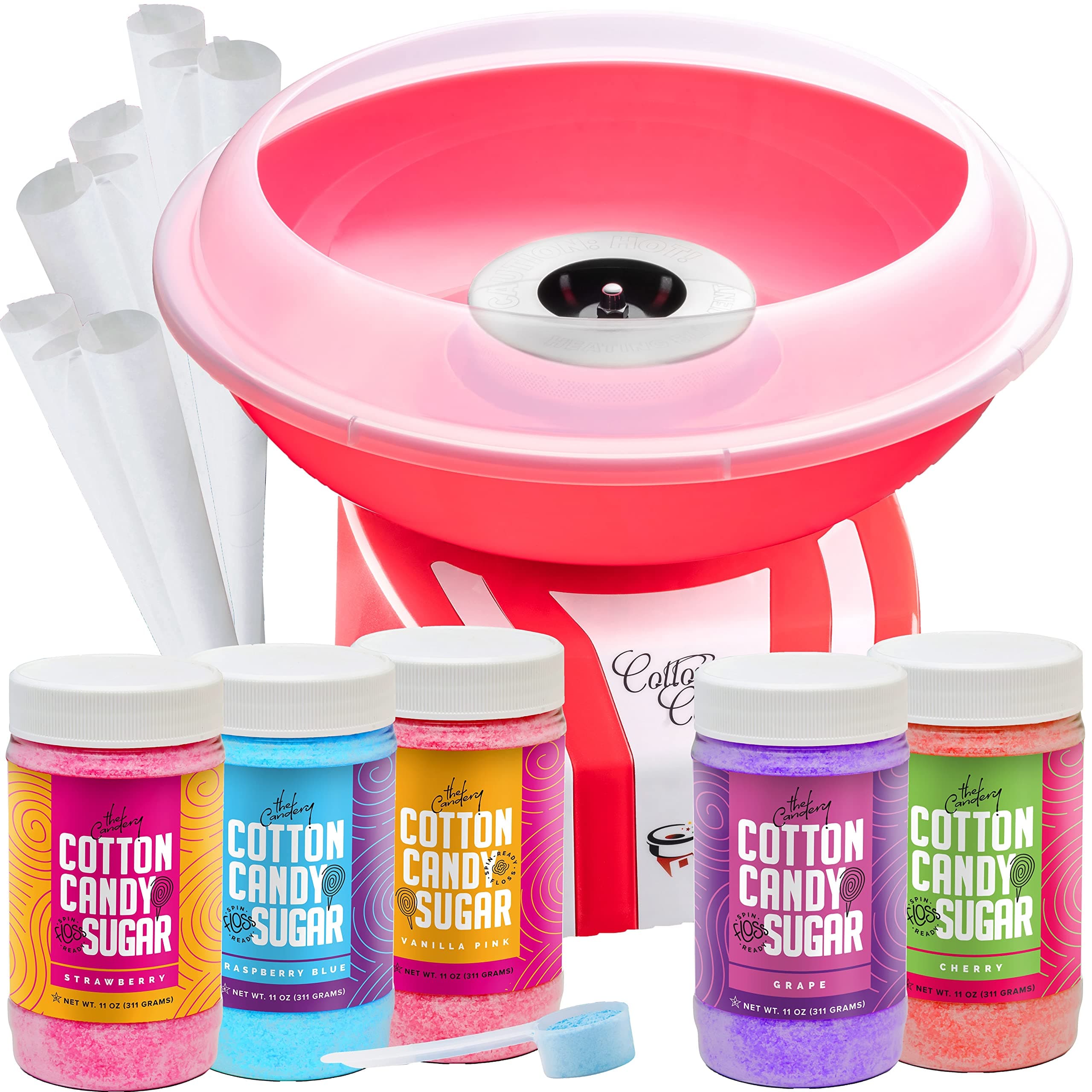 The Candery COTTON CANDY MACHINE AND FLOSS BUNDLE BRIGHT, COLORFUL STYLE SUGAR FREE CAND