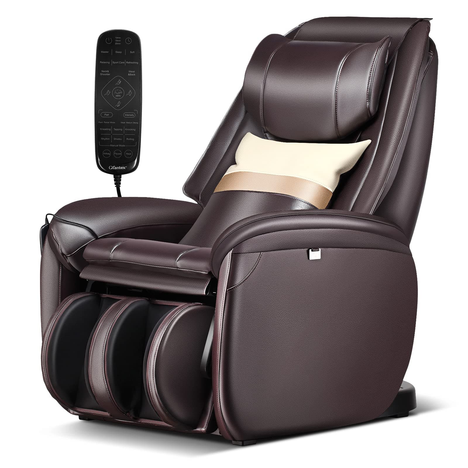 Massage Chair for Home, Electric Massagers Zero Gravity 3D SL Track Full Body Massage Recliner with Back Heater, Automatic Shoulder Detection, Airbag and Pillow, Relax Shiatsu Massager (Brown)