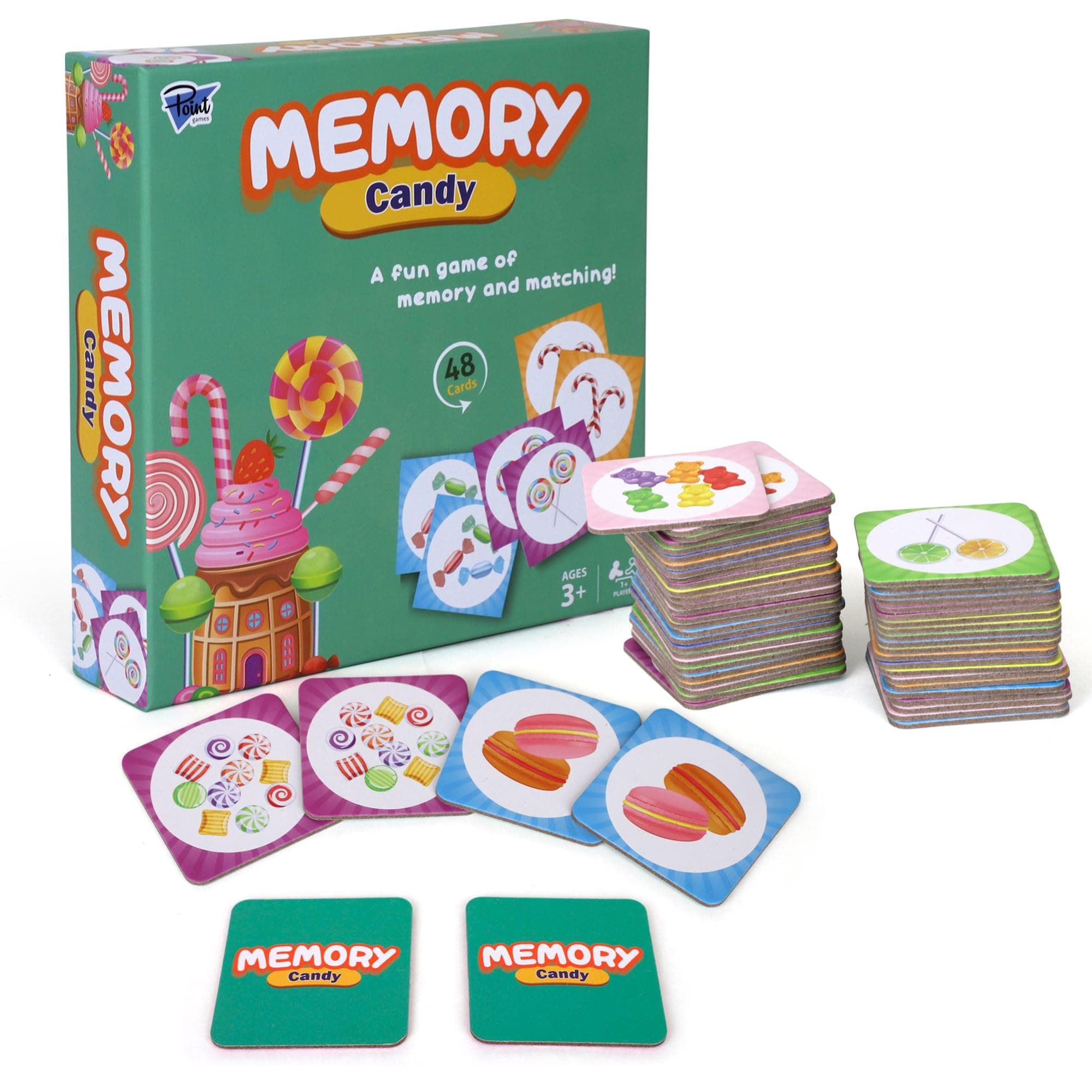 Point Games Memory Game for Kids, Matching Card Games, Flash Cards - Educational Toys - Preschool Learning - Birthday Gift for Boys & Girls Ages 3+