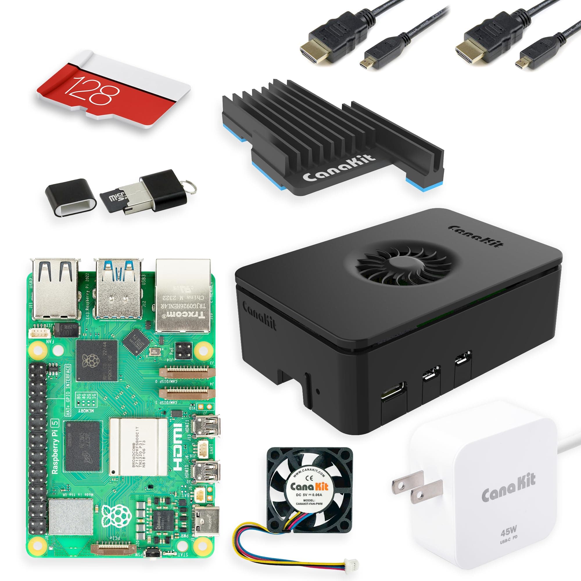 Raspberry Pi 5 Starter Kit PRO - Turbine Black (128GB Edition) (4GB RAM)